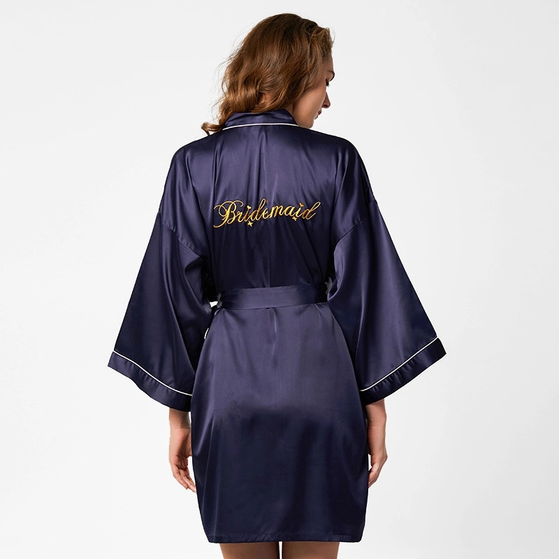 Women's Satin Robe,Silky Kimono Bathrobe - Image 8