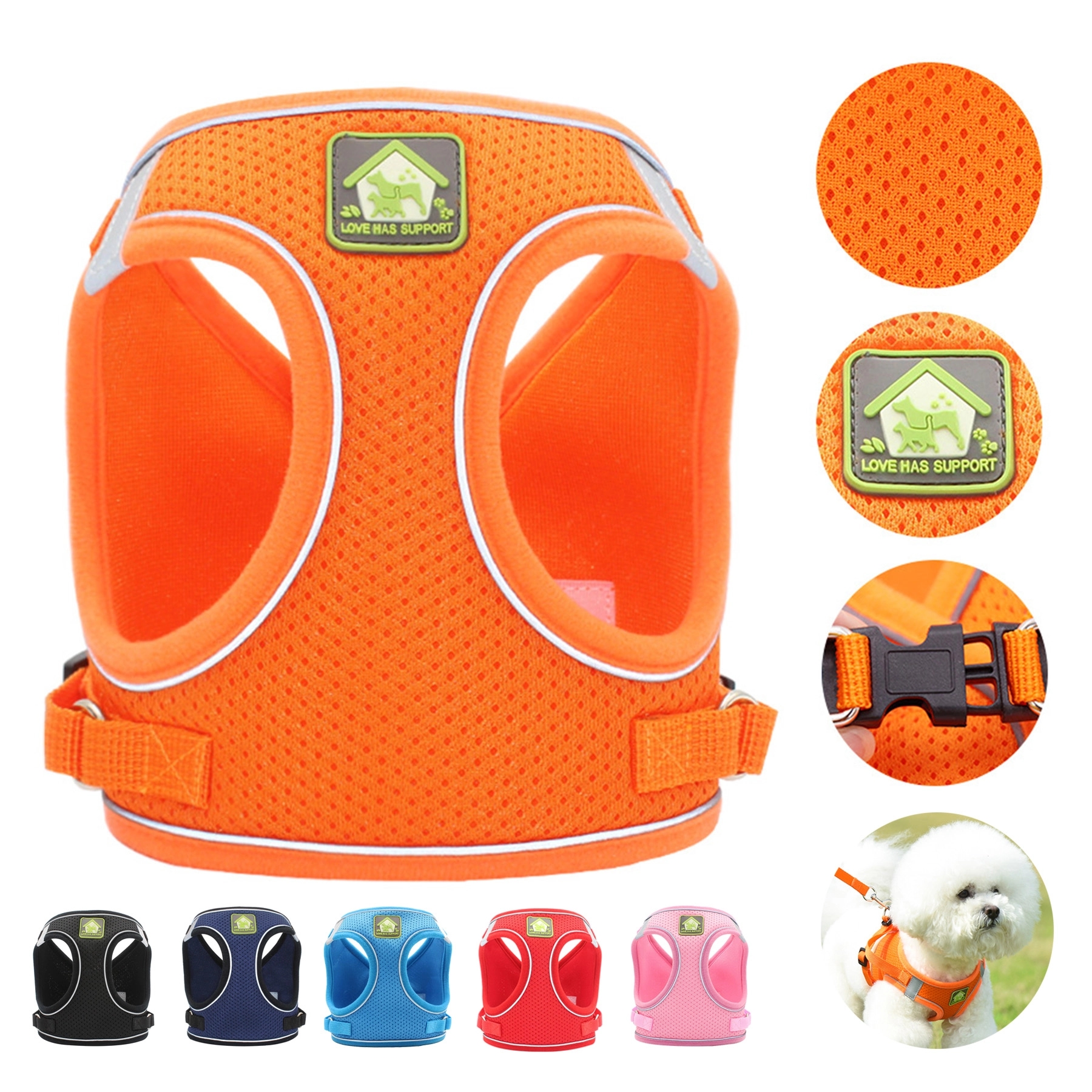 Dog Harness and Leash Set Breathable Soft Mesh Puppy Vest