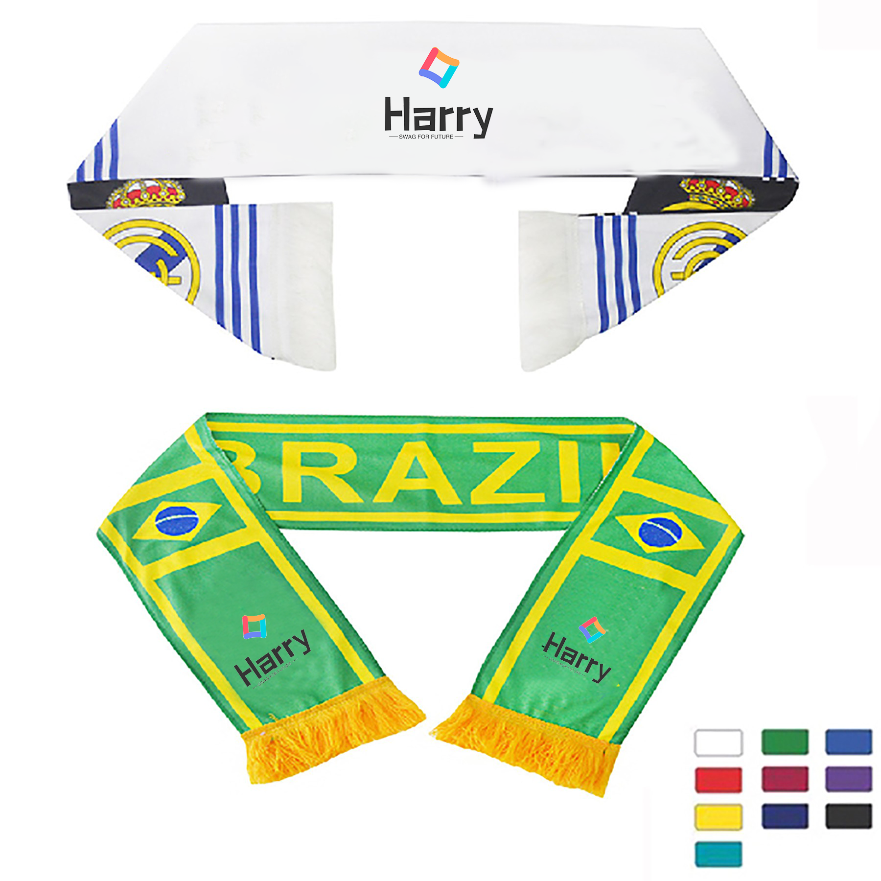 Custom Stadium Knit Soccer Scarf With Fringe