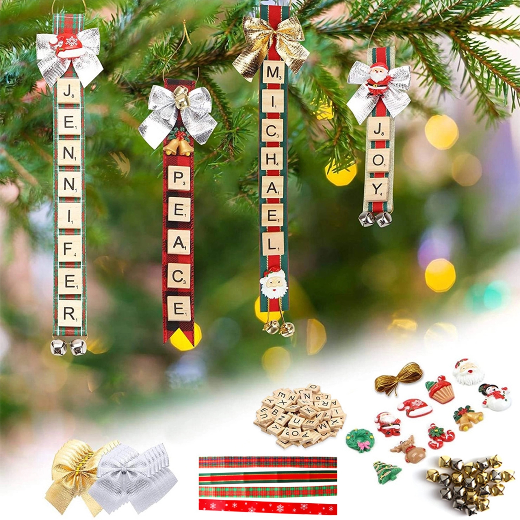 DIY Letter Christmas Tree Decorations