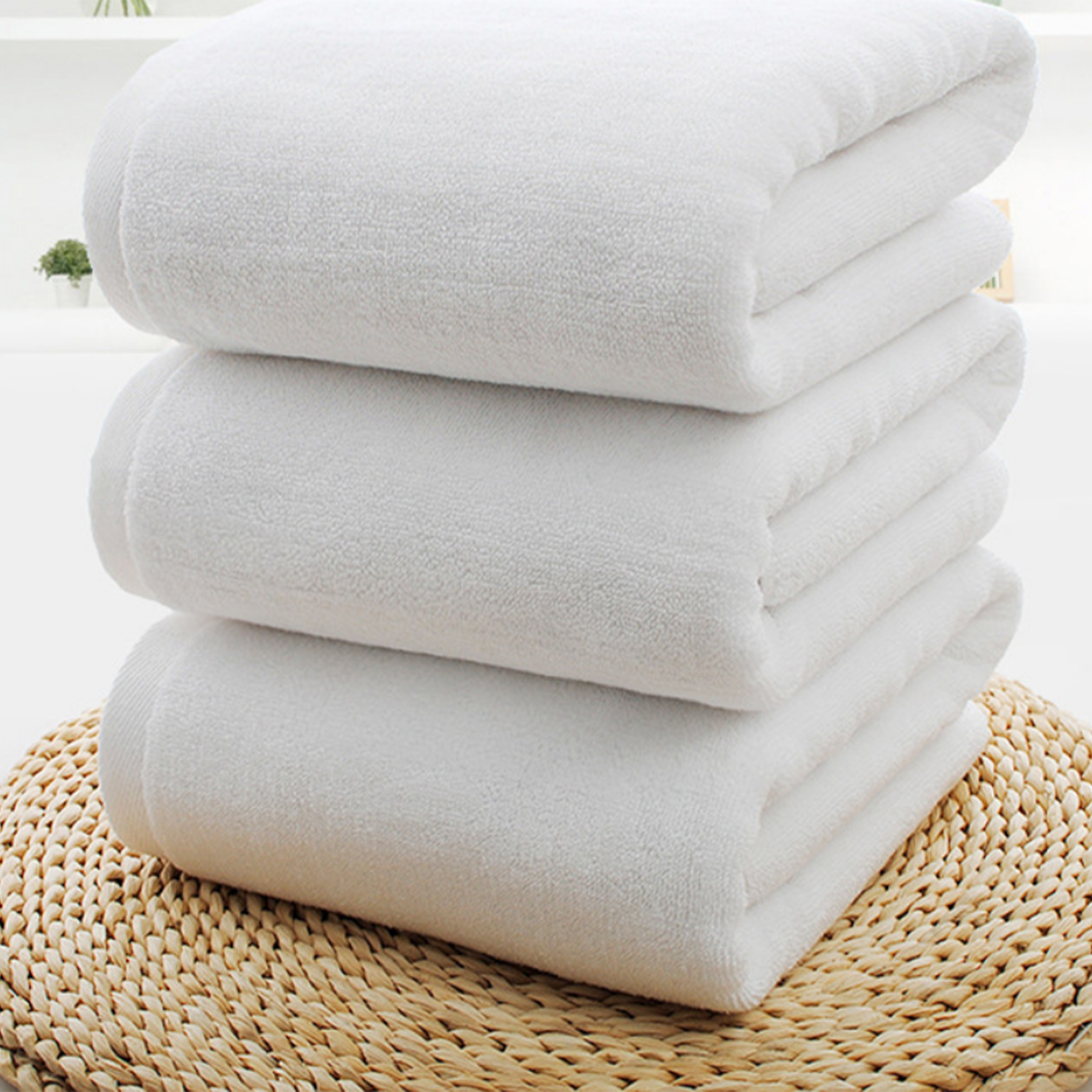 100% Cotton White Soft Bath Towel 15.7"x27.5"