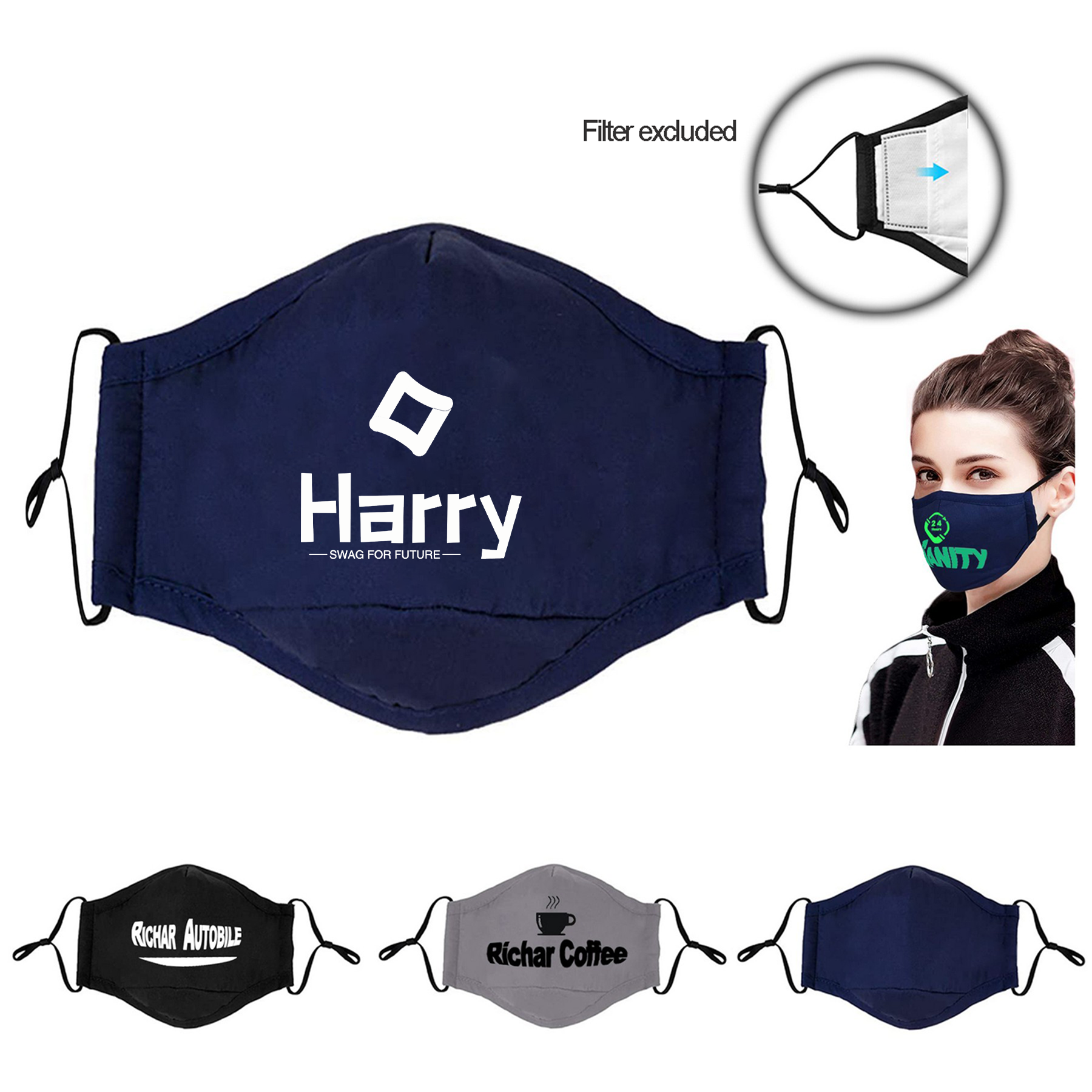 4 Ply Reusable Masks with Pocket