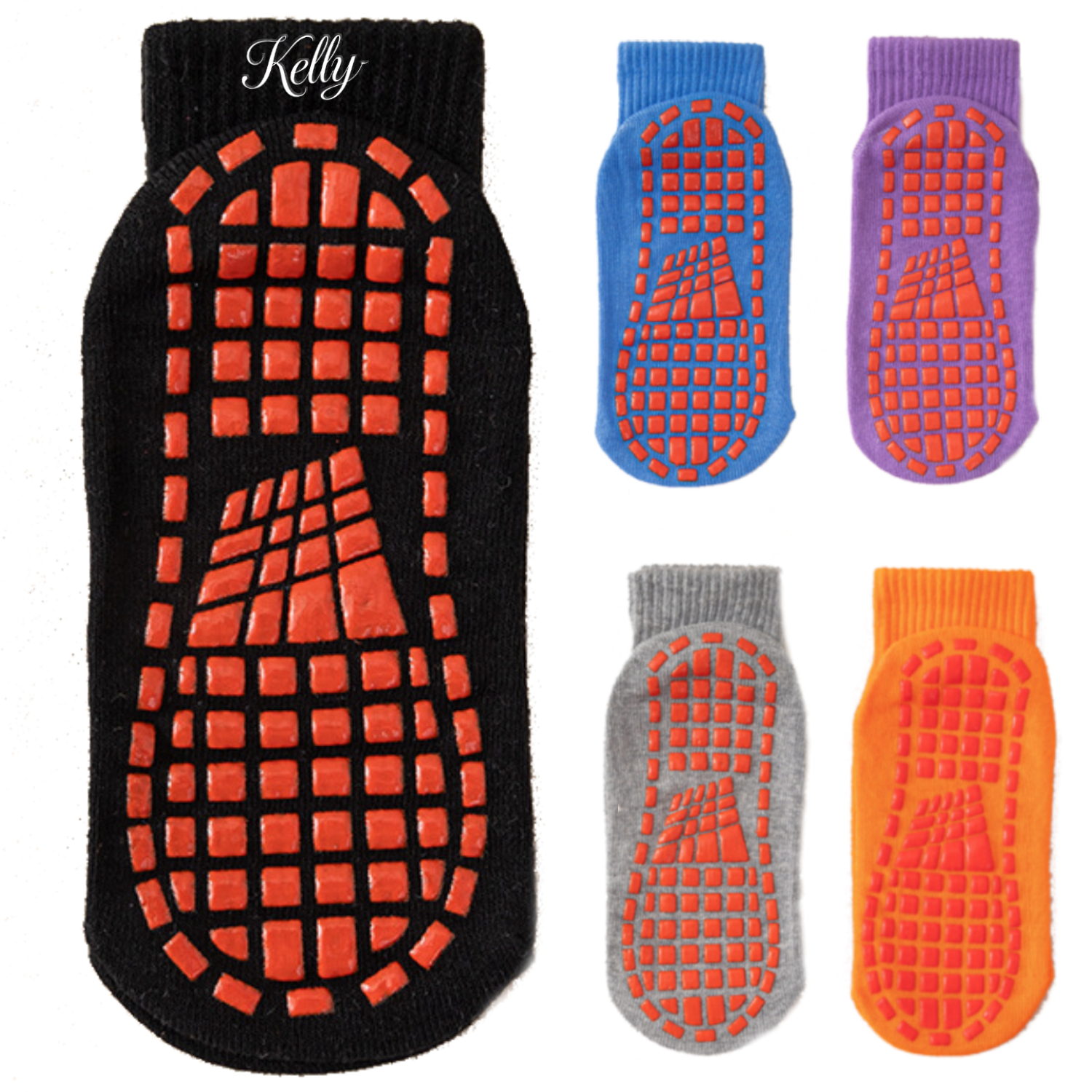 Silicone Anti Slip Grip Cotton Blend Yoga Socks