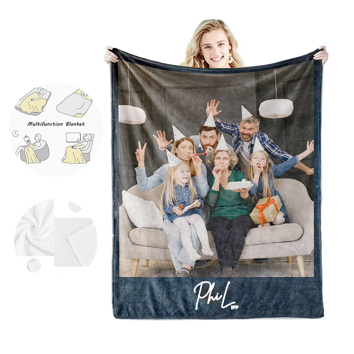 Words Picture Collage Customized Blanket