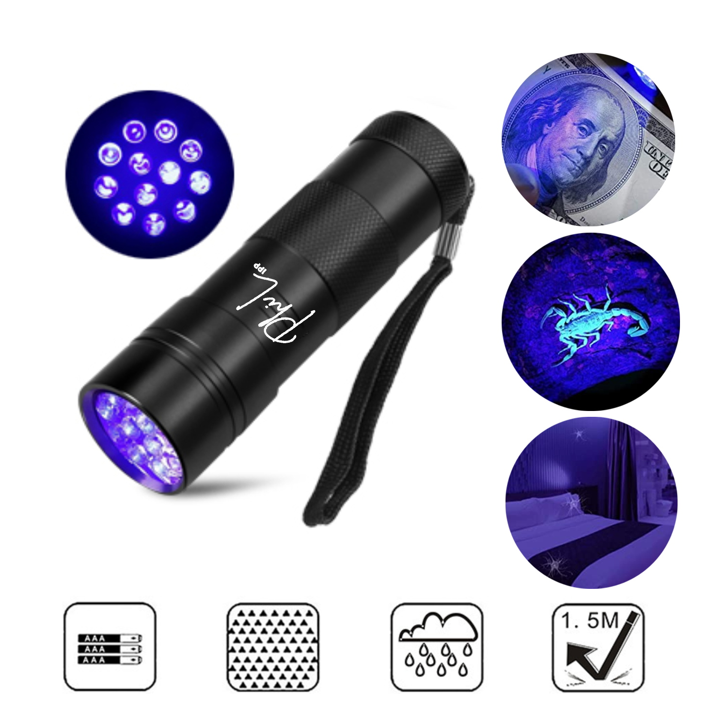 12 Led Handheld Blacklight Flashlights