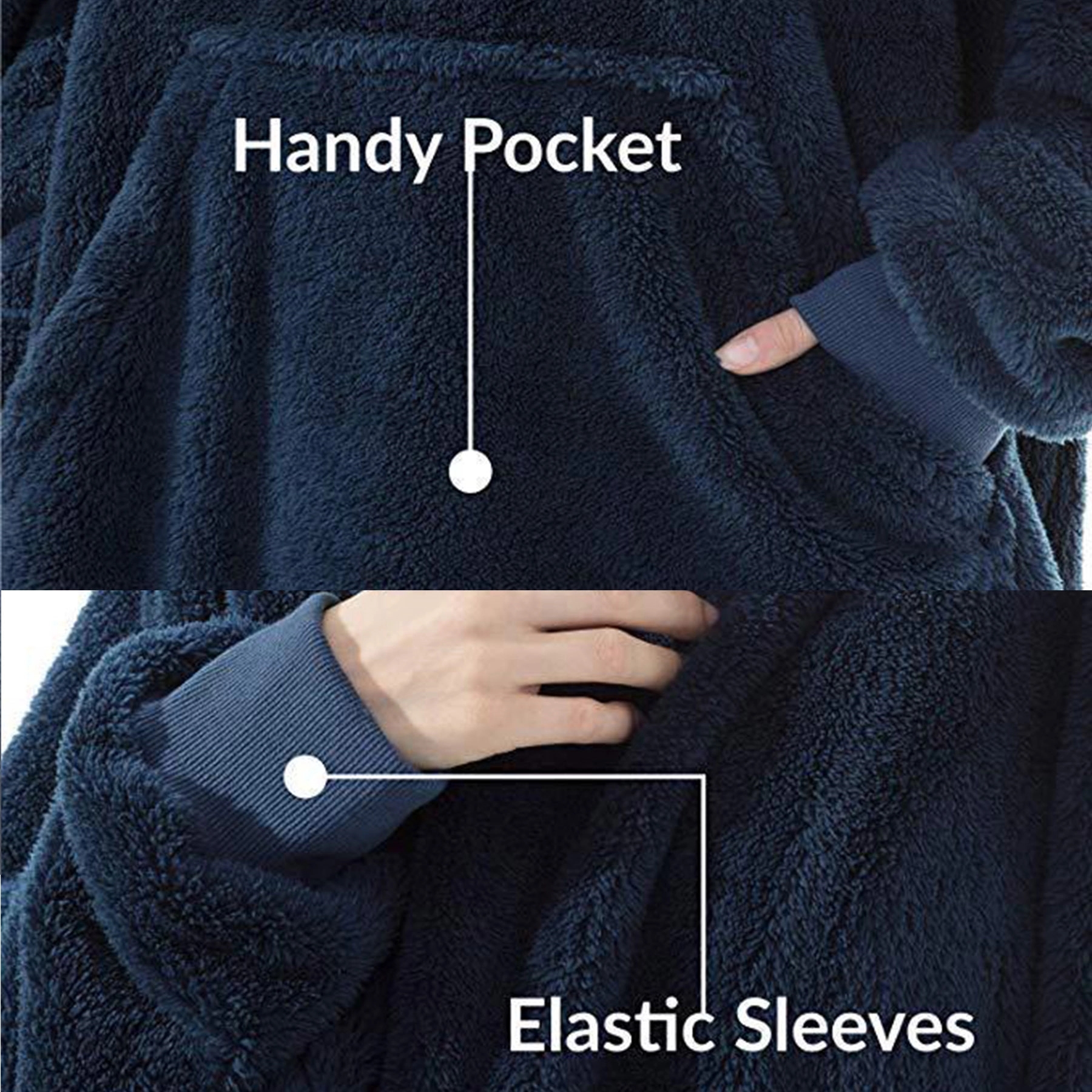 Fleece Hoodie Wearable Blanket - Image 4