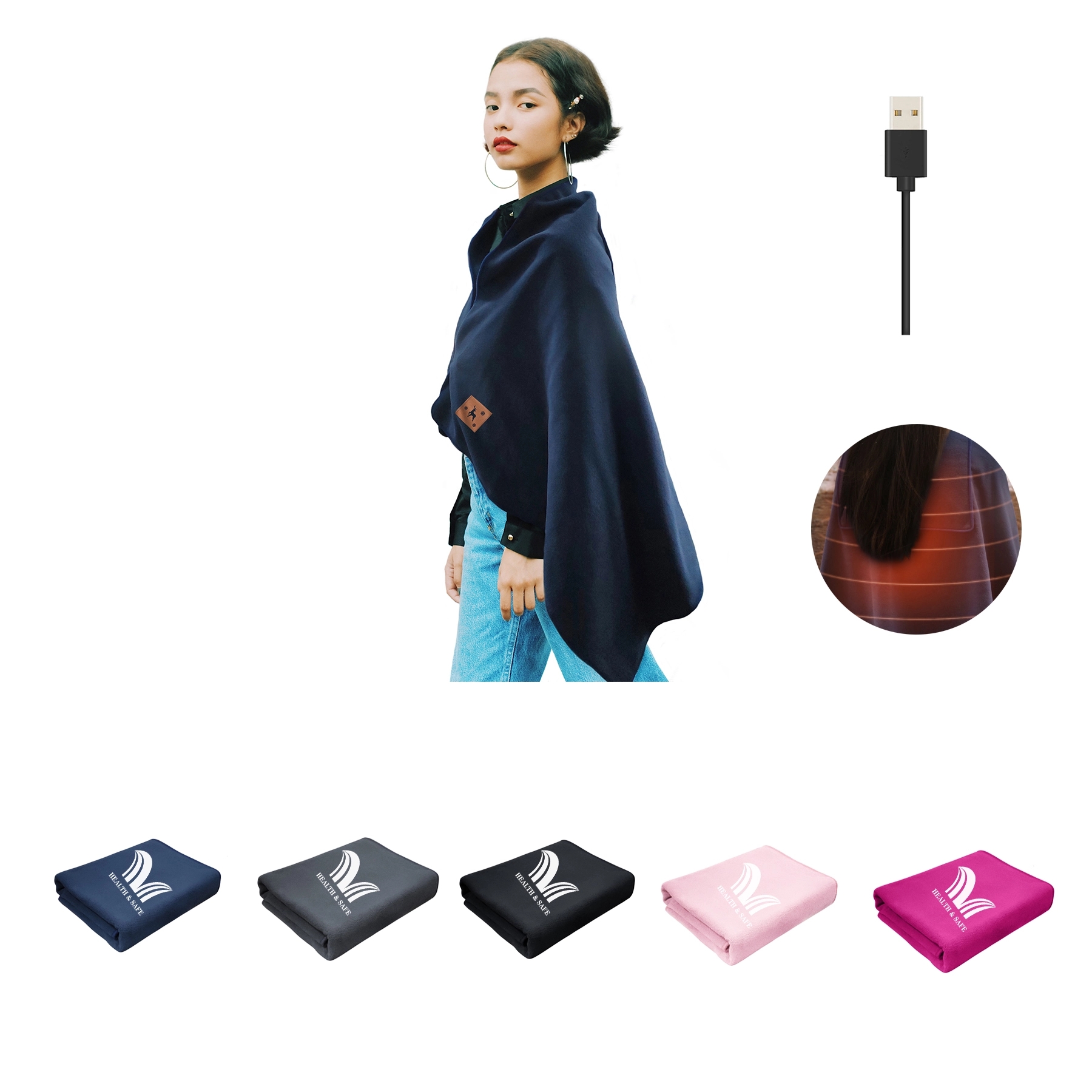 Soft Electric Blanket Heated Throw Poncho Wrap
