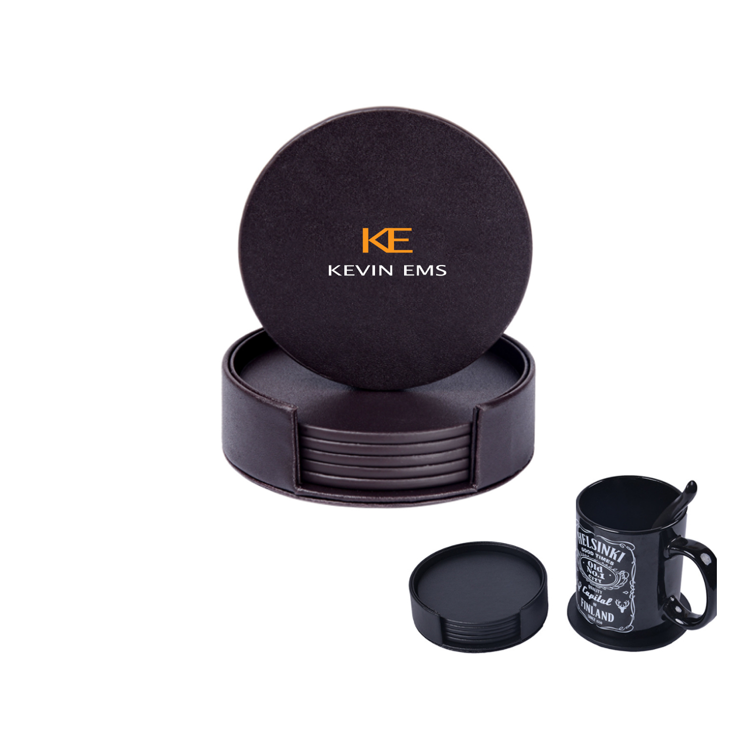 Creative PU Leather Insulation Coaster