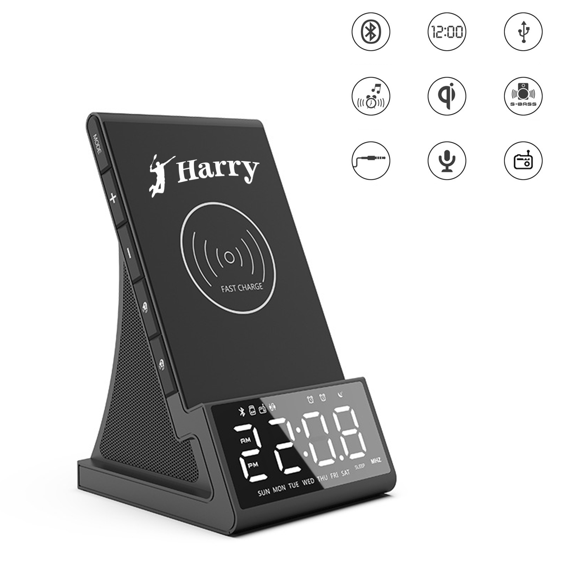 Fast Wireless Charger With Bluetooth Speaker