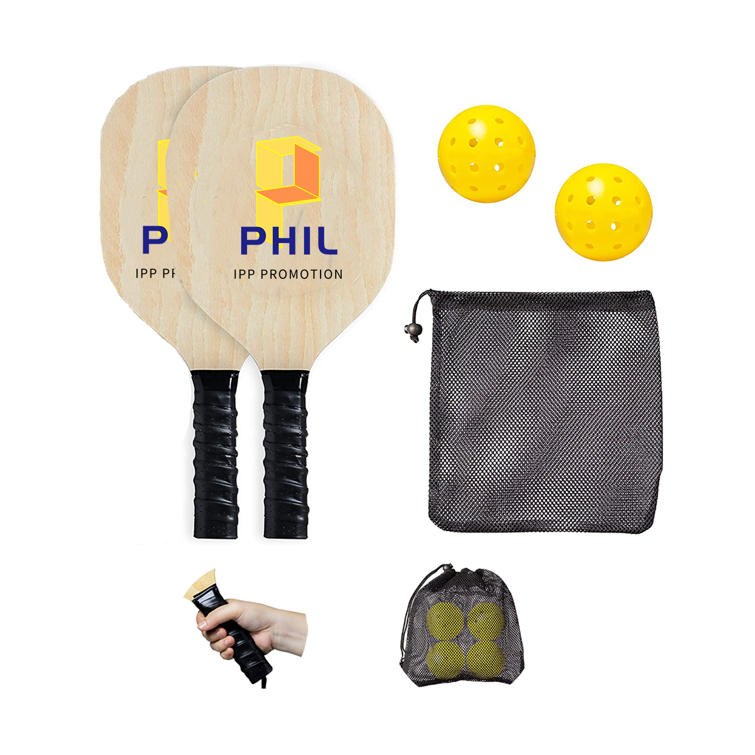 Pickleball Wood 2 Paddle Set