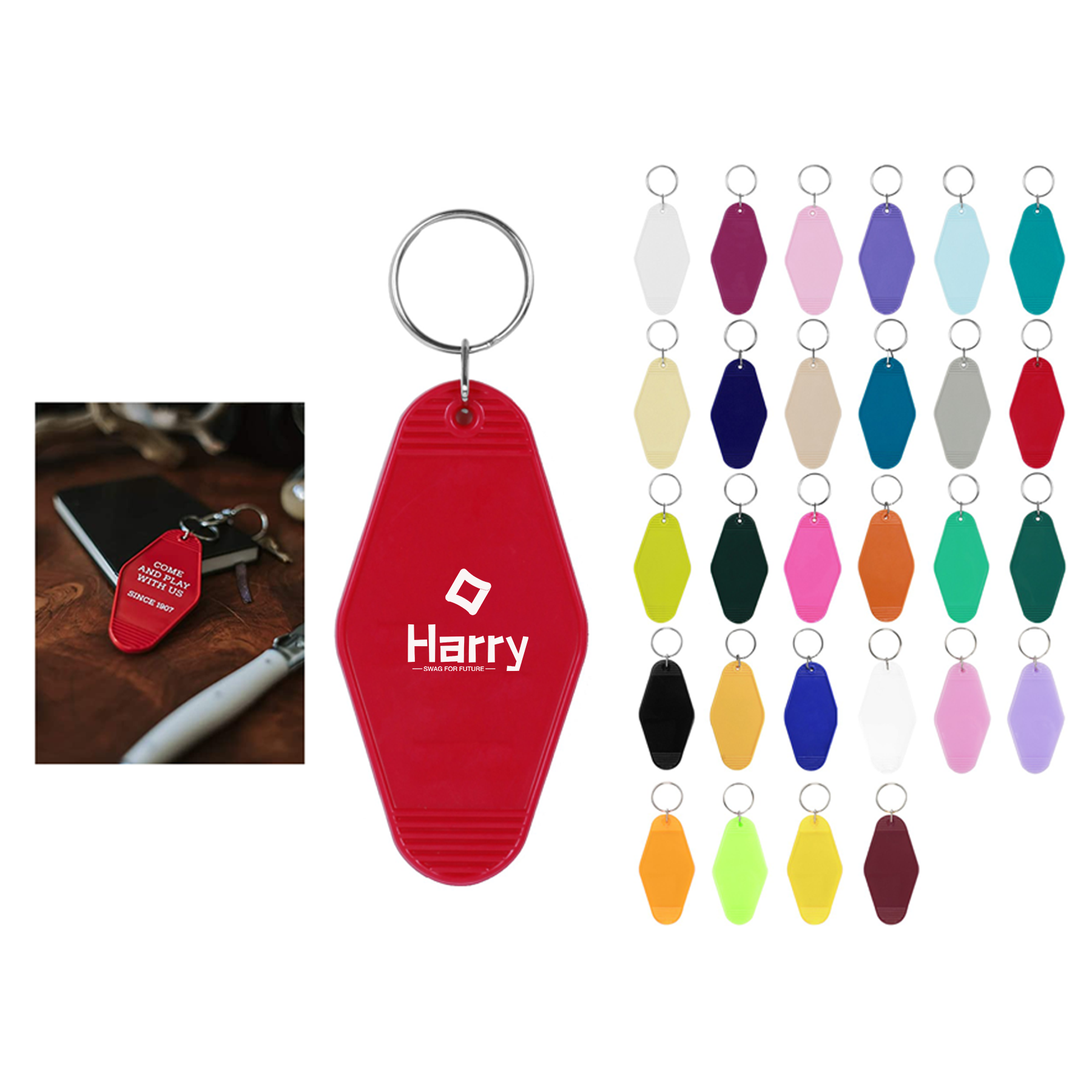 Plastic Hotel Keychain / Motel Key Tag