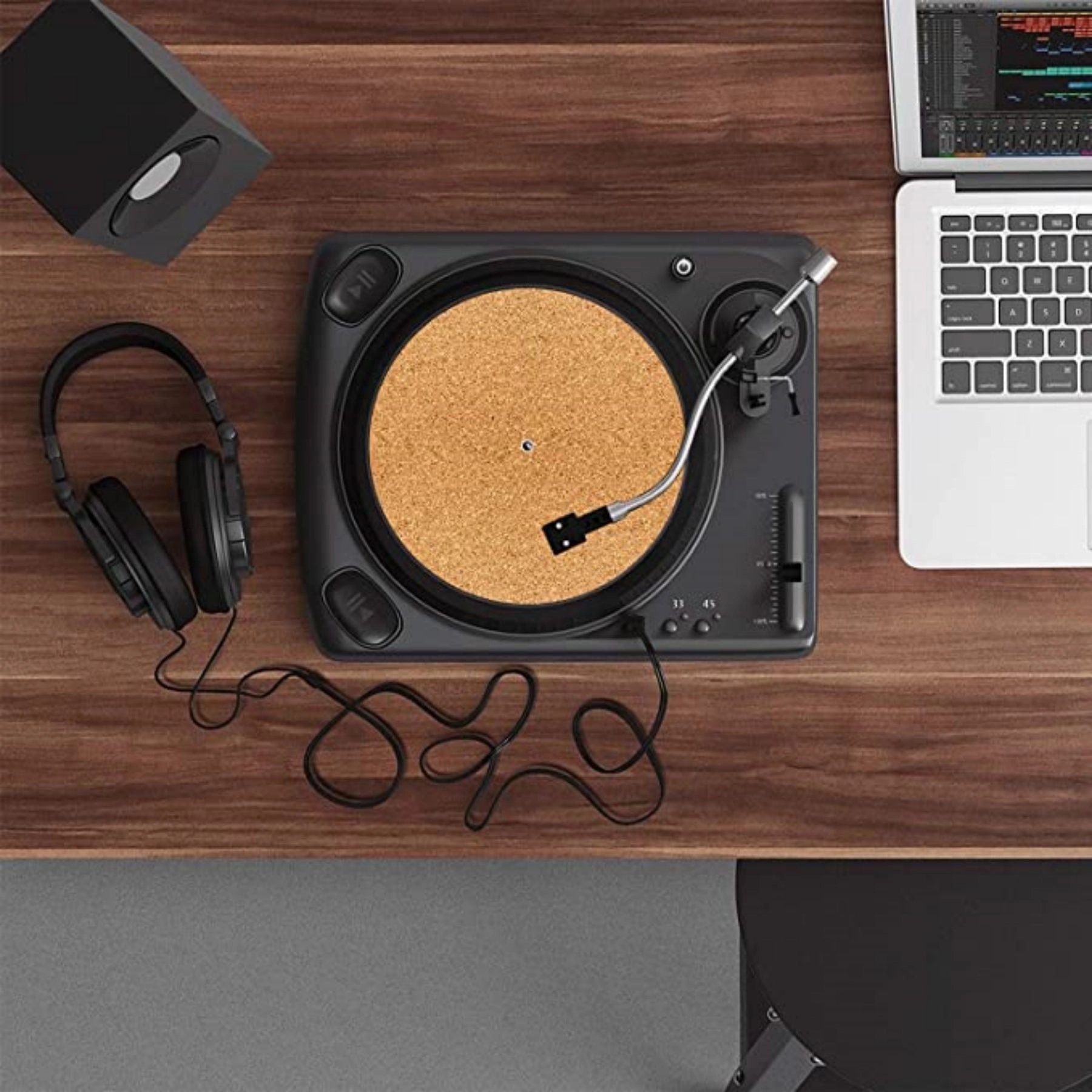 Cork Mat Turntable Platter Cartridge Record Player Slipmat - Image 6