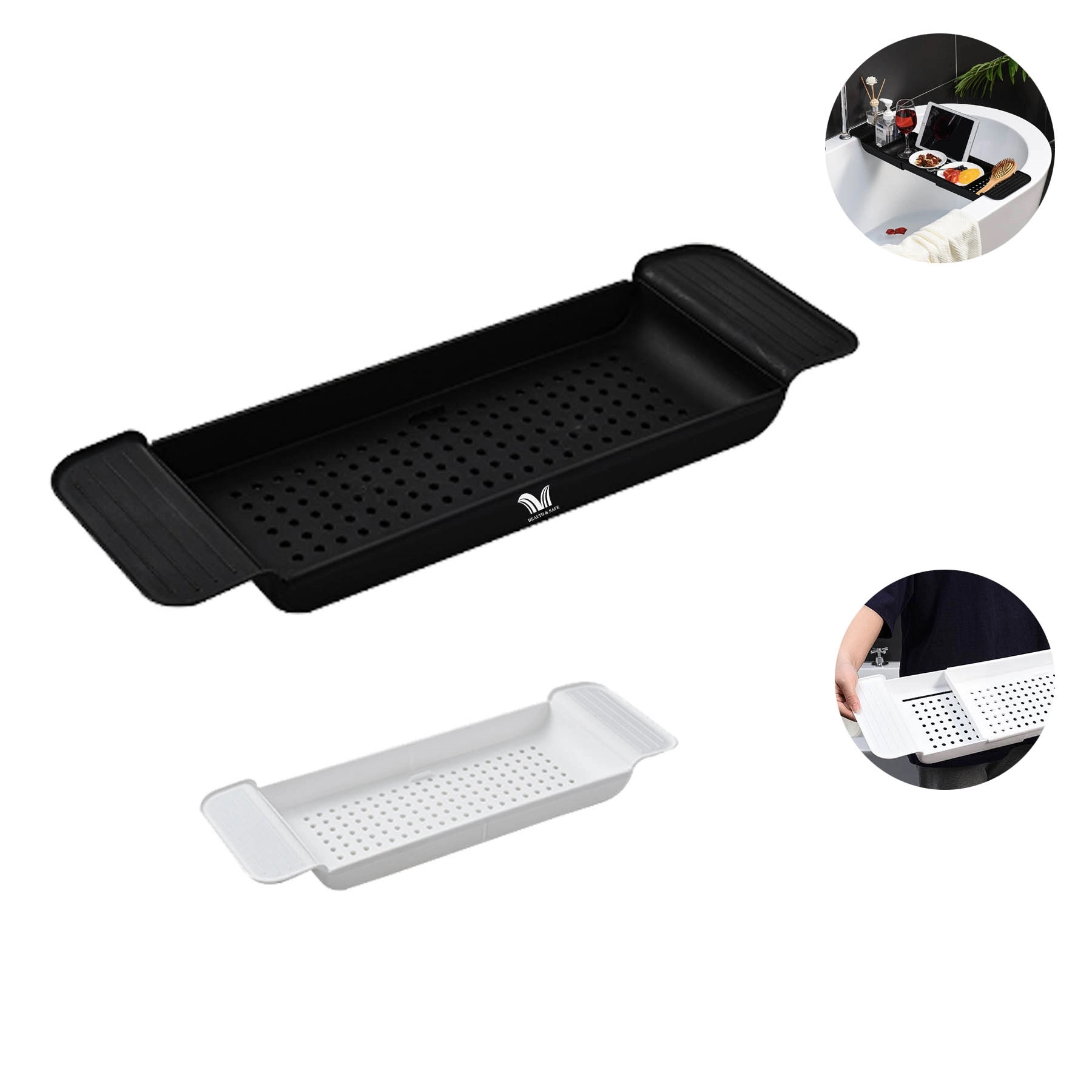 Bath Shelf with Extending Sides