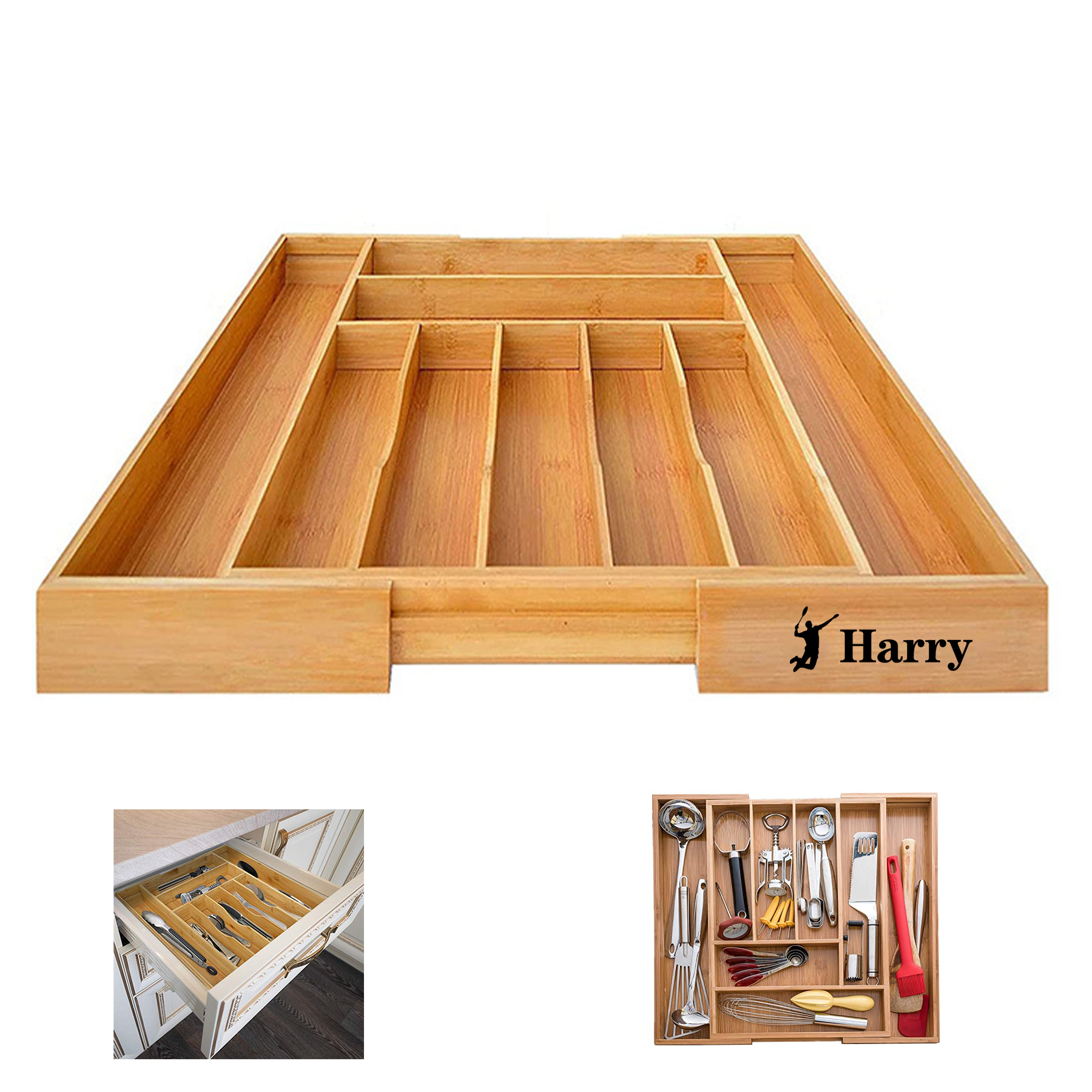 Bamboo Kitchen Drawer Organizer