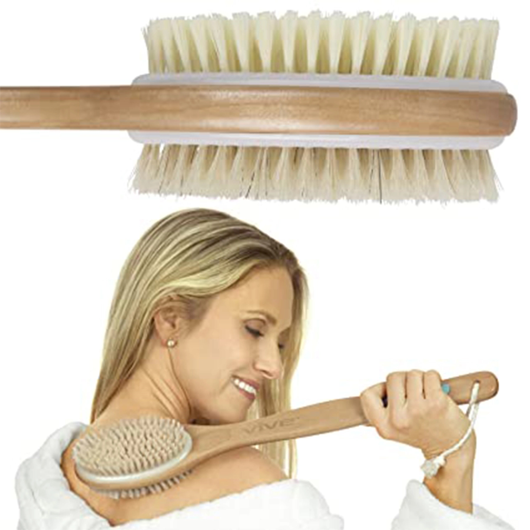 Dual-Sided Long Handle Bath Shower Brush