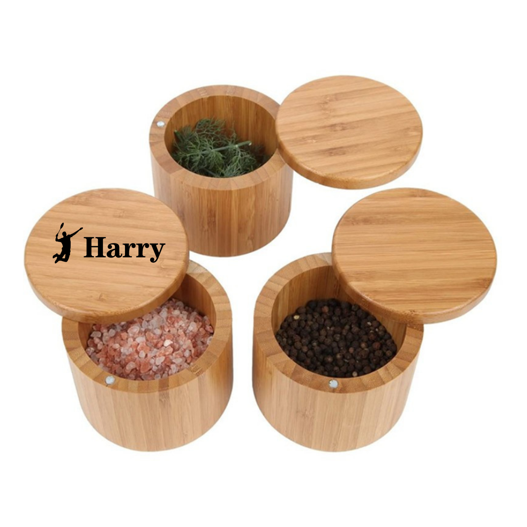 Bamboo Storage Box, with Magnetic Swivel Lid