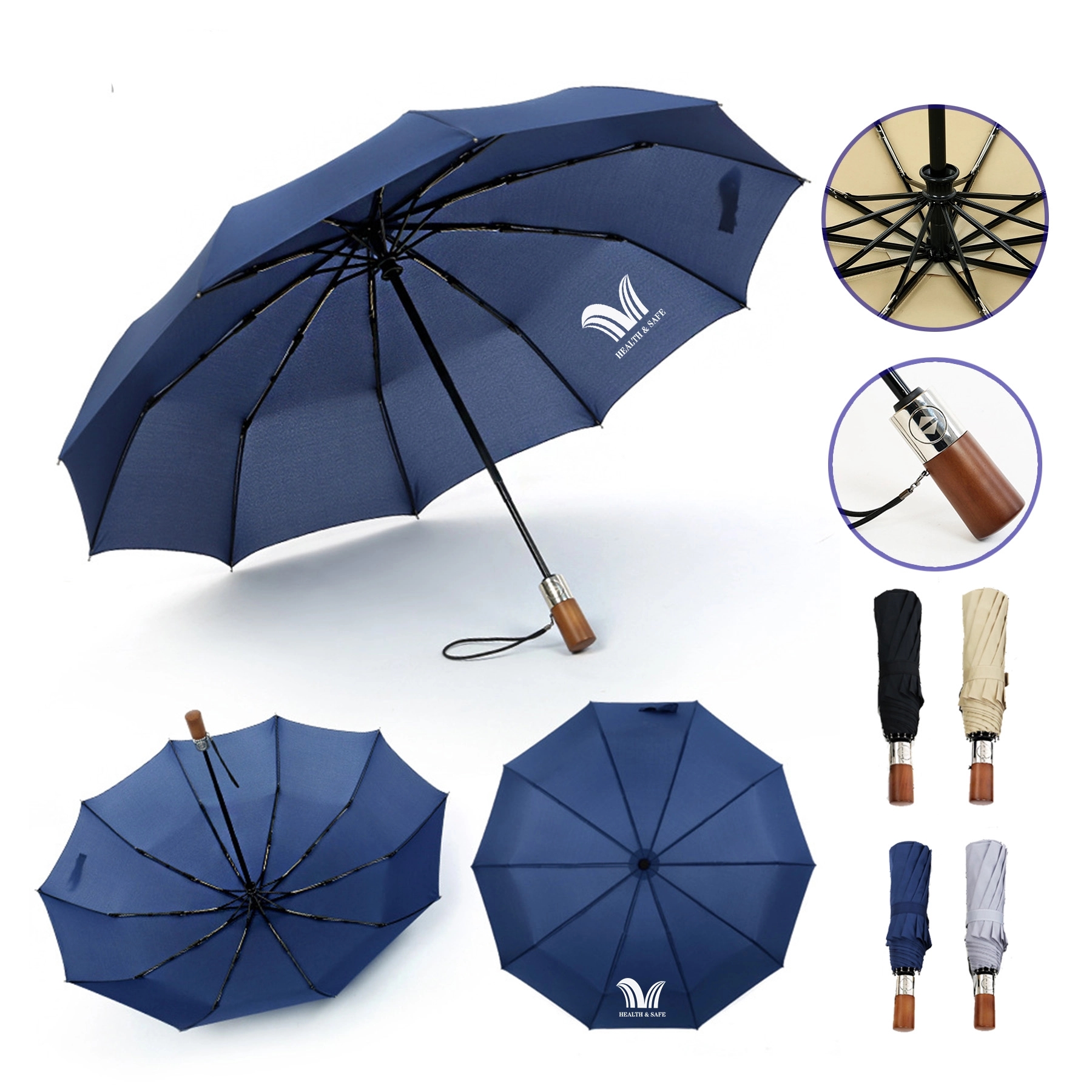 42 Inch Foldable Automatic Windproof Travel Umbrella