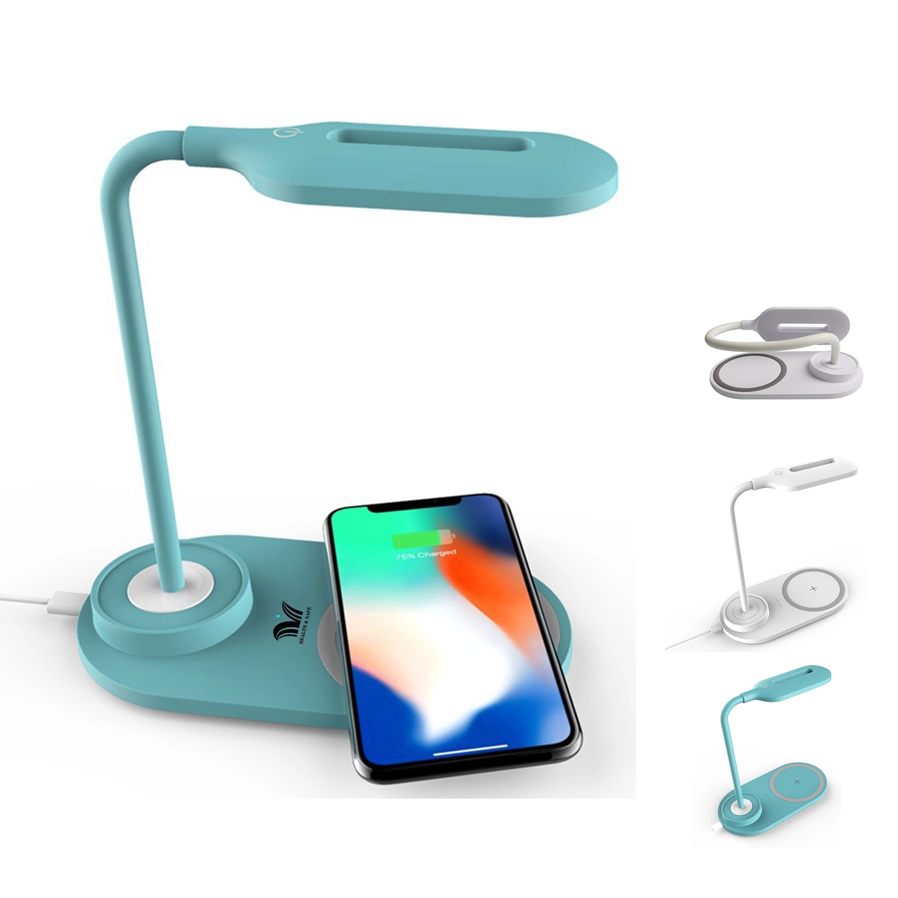 3 Steps dimmable Desk Lamp with Wireless Charging
