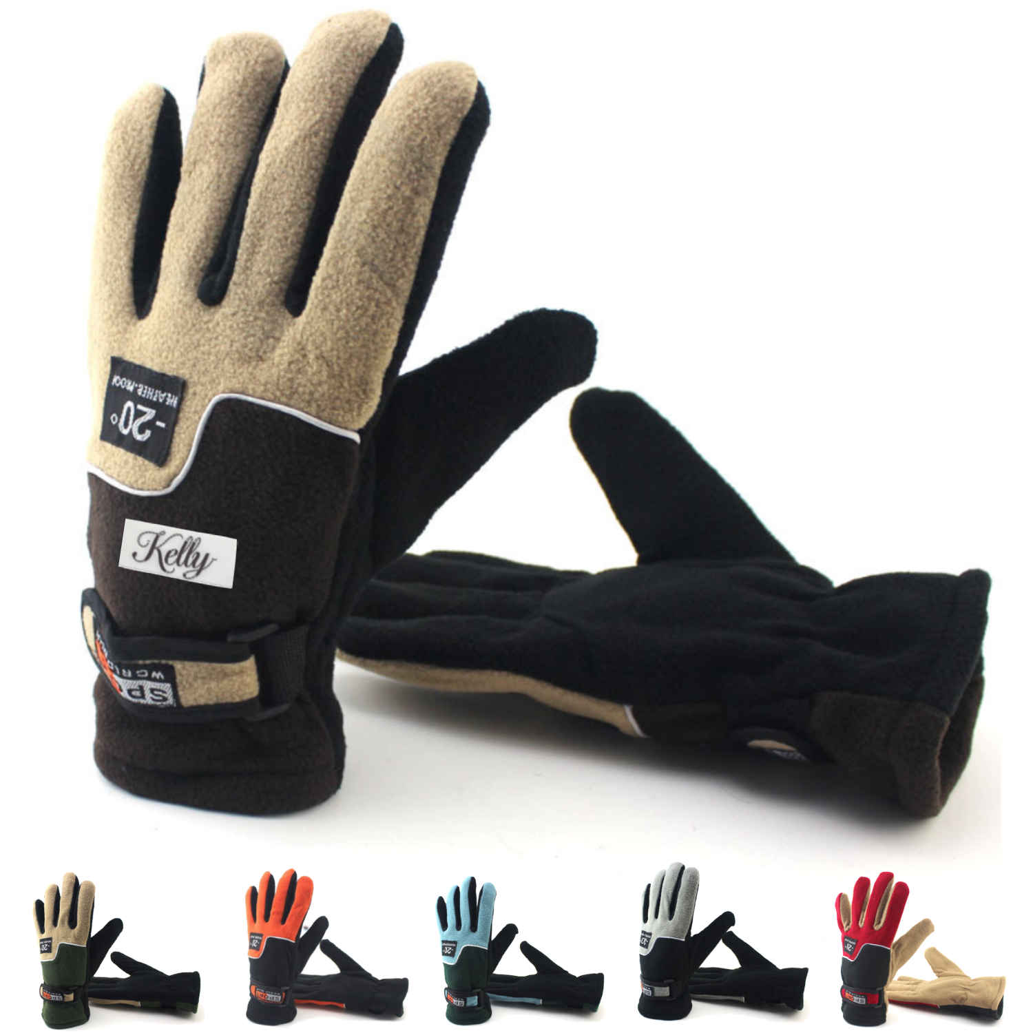 Unisex Outdoor TC Fleece Windproof Full Finger Gloves