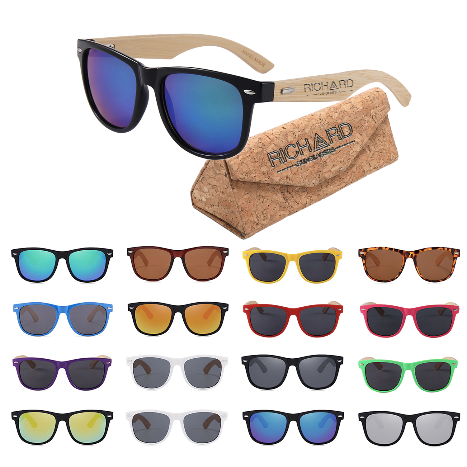 Bamboo Frame Sunglasses w/ Cork Box