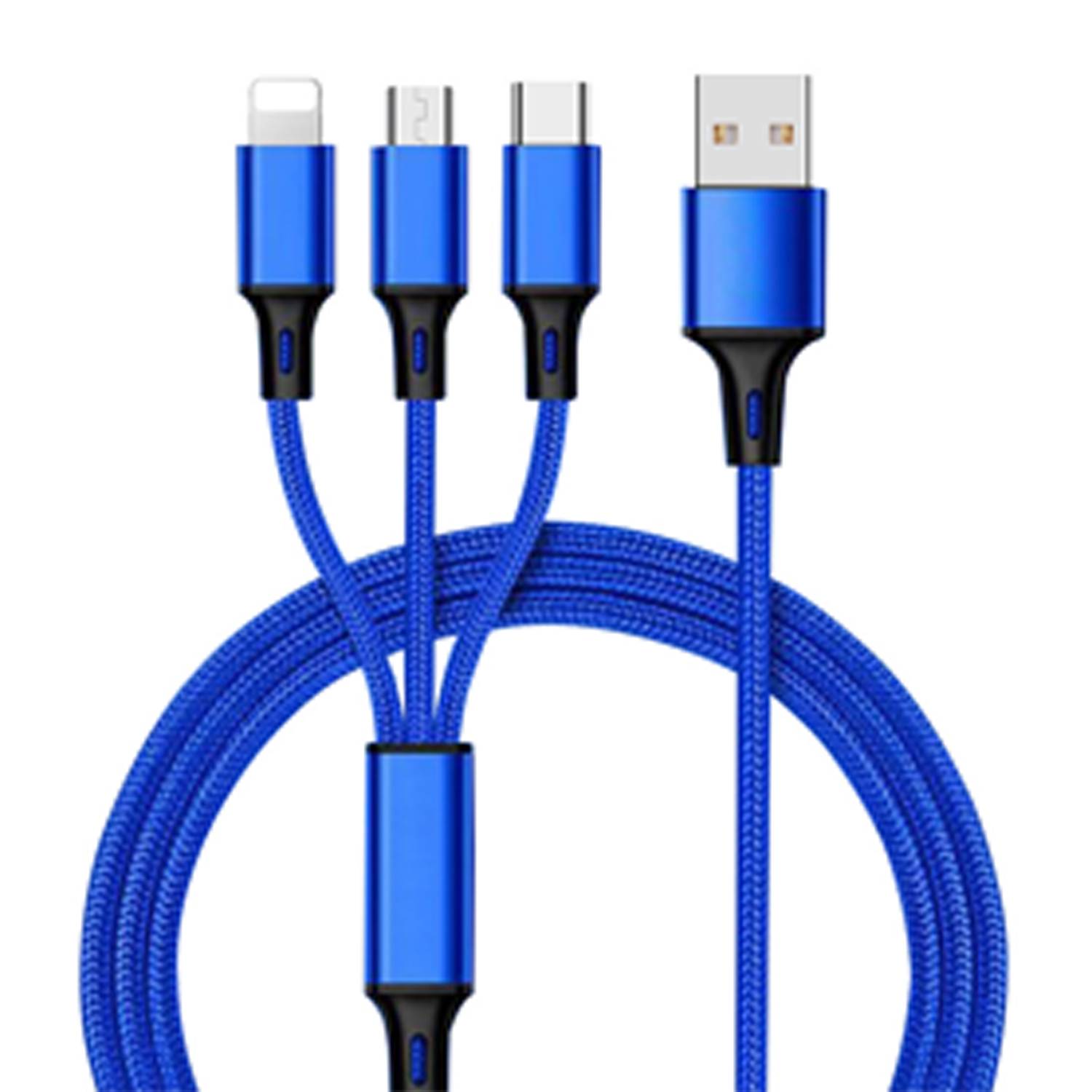 3 in 1 Nylon Braided Universal Charging Cable - Image 6