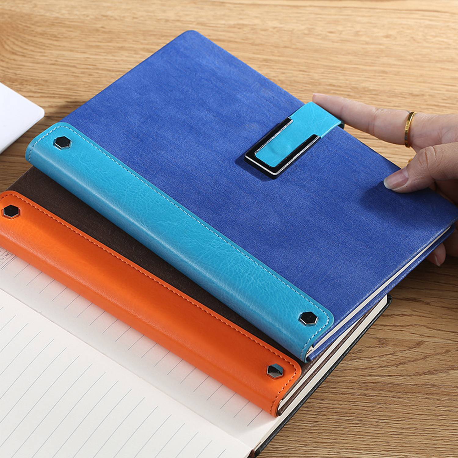 A5 PU Leather Business Notebook w/ Buckle - Image 8