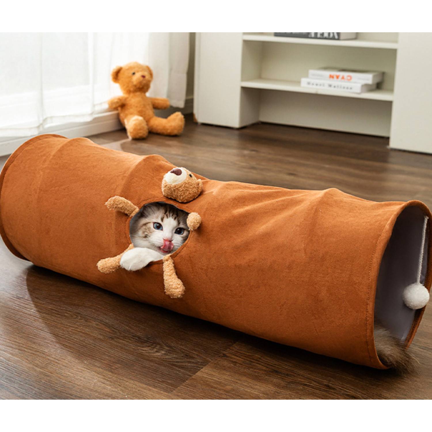 Foldable Cartoon Cat Tunnel Toy