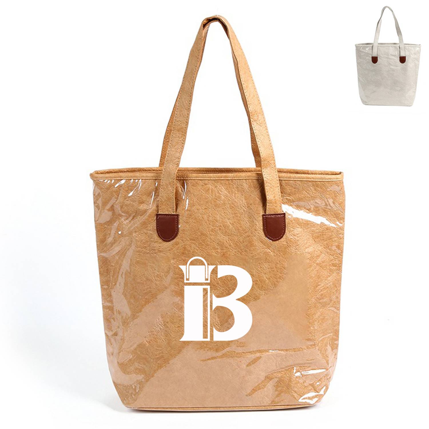 Open Top PVC Coated Washable Paper Tote Bag