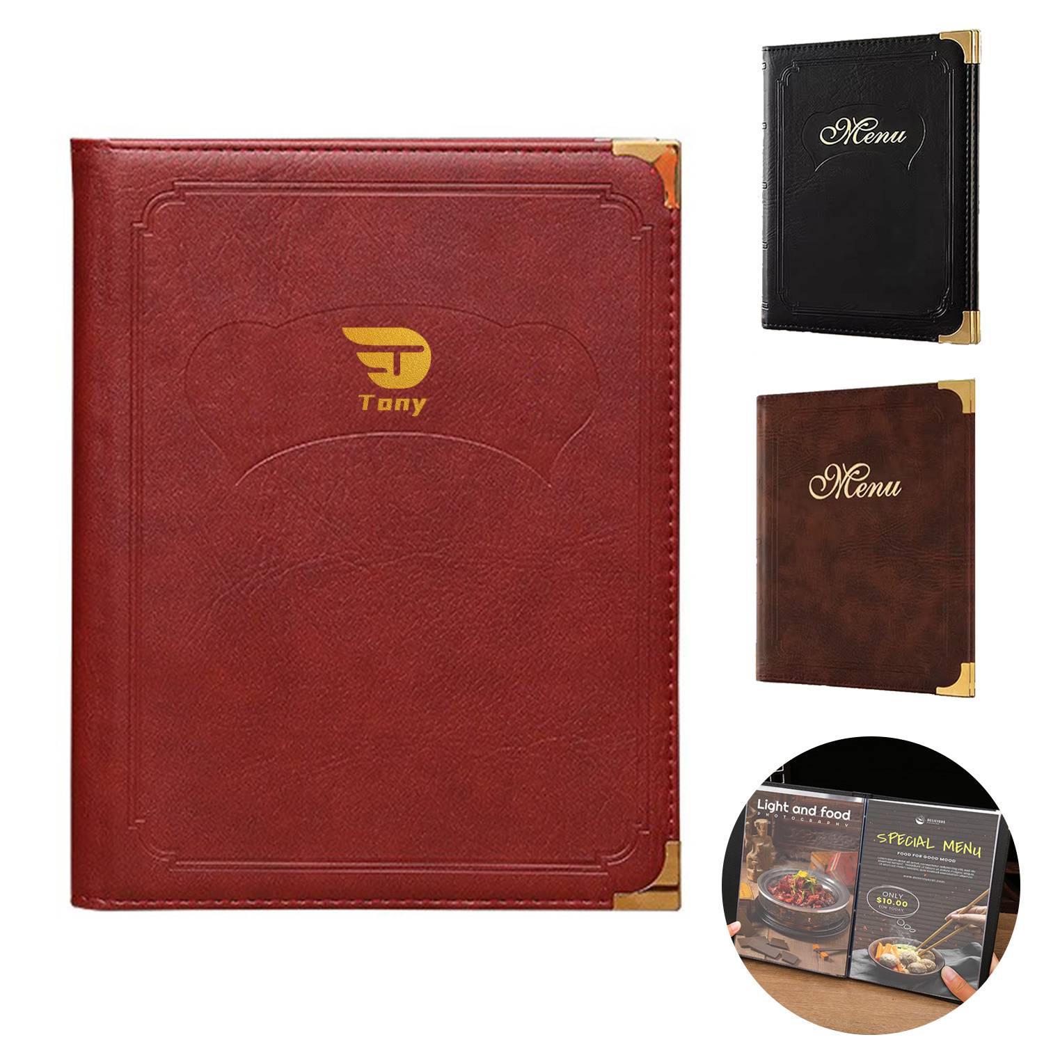 PU leather Menu Cover