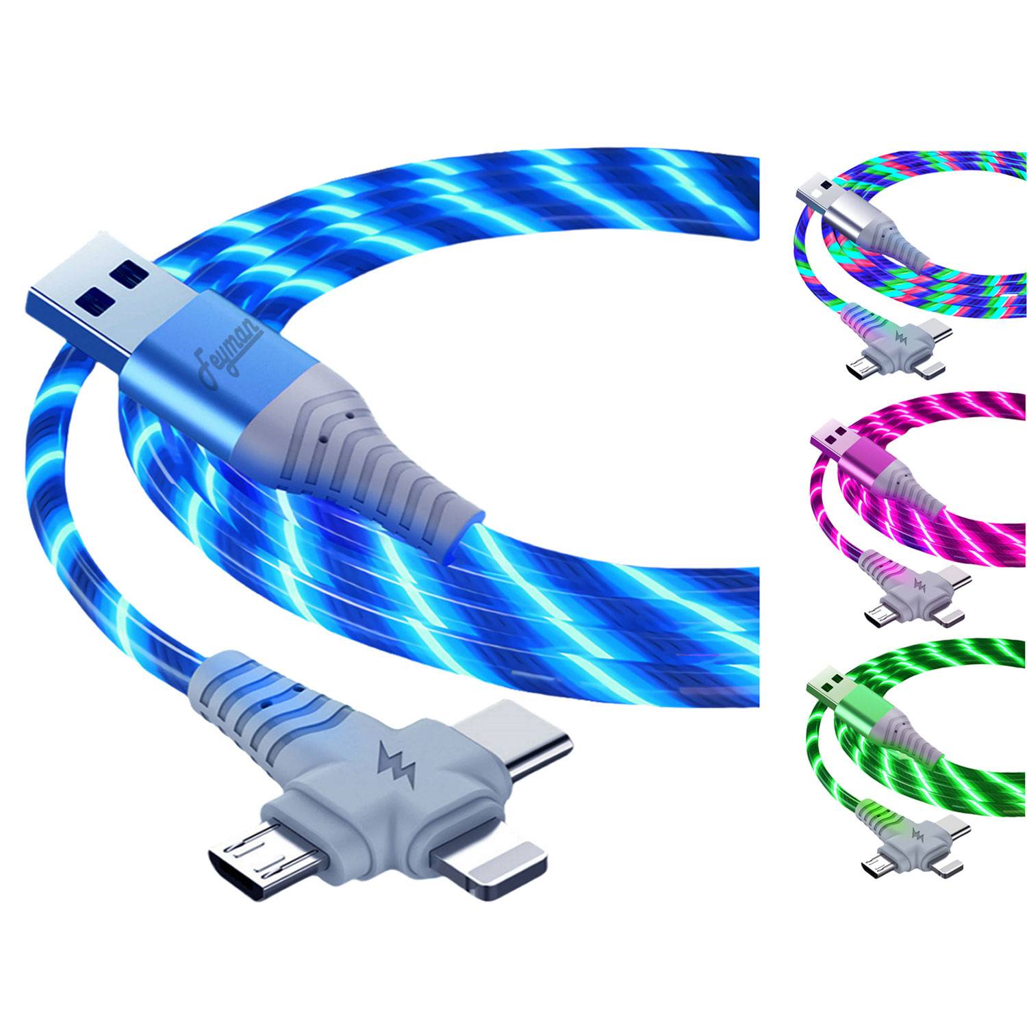 78in Three In One Luminous Data Cable
