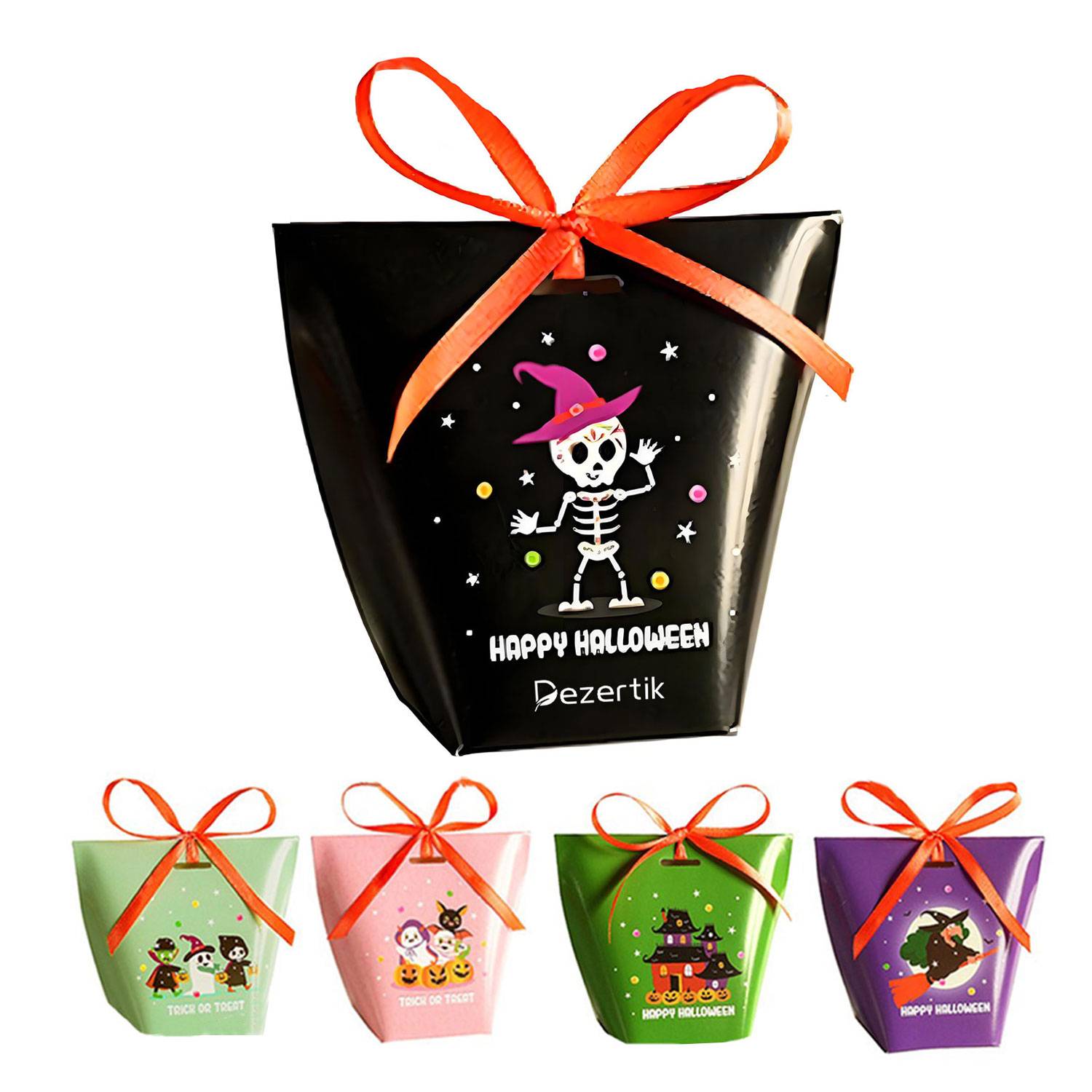Colorful Printed Candy Box with Pumpkin Ghost Design
