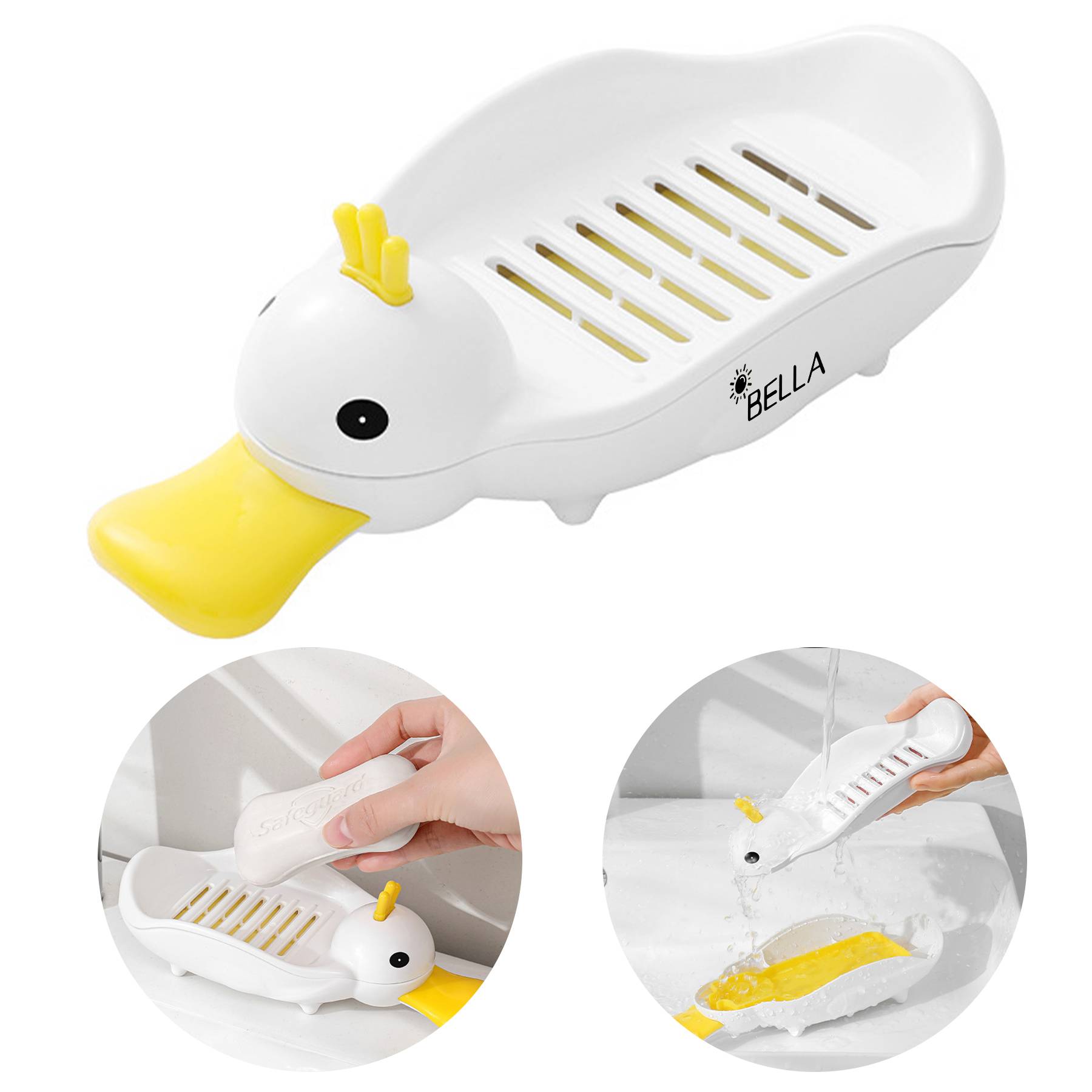 Polypropylene Cute duck soap dish in the bathroom