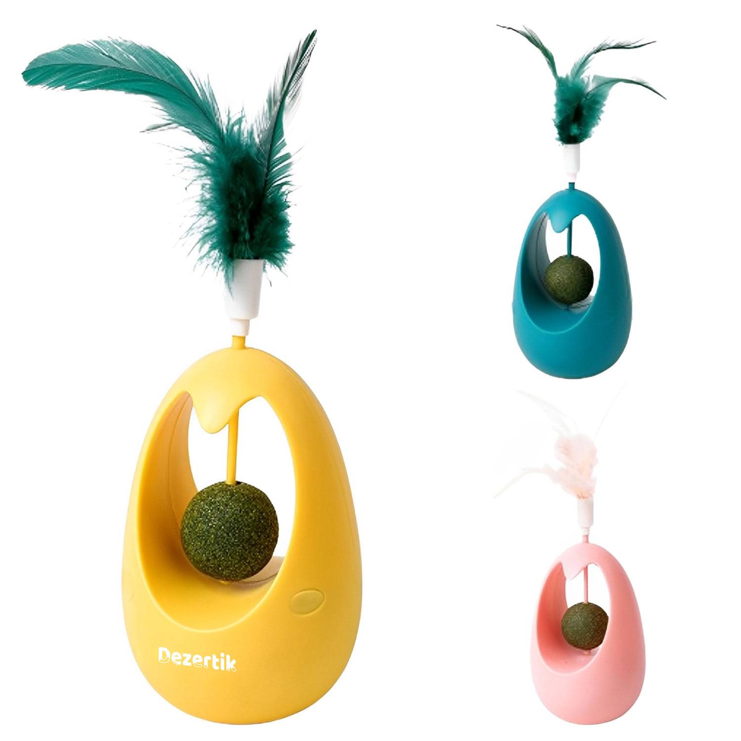 Interactive Fun Feather Tumbler Toy for Pets Play