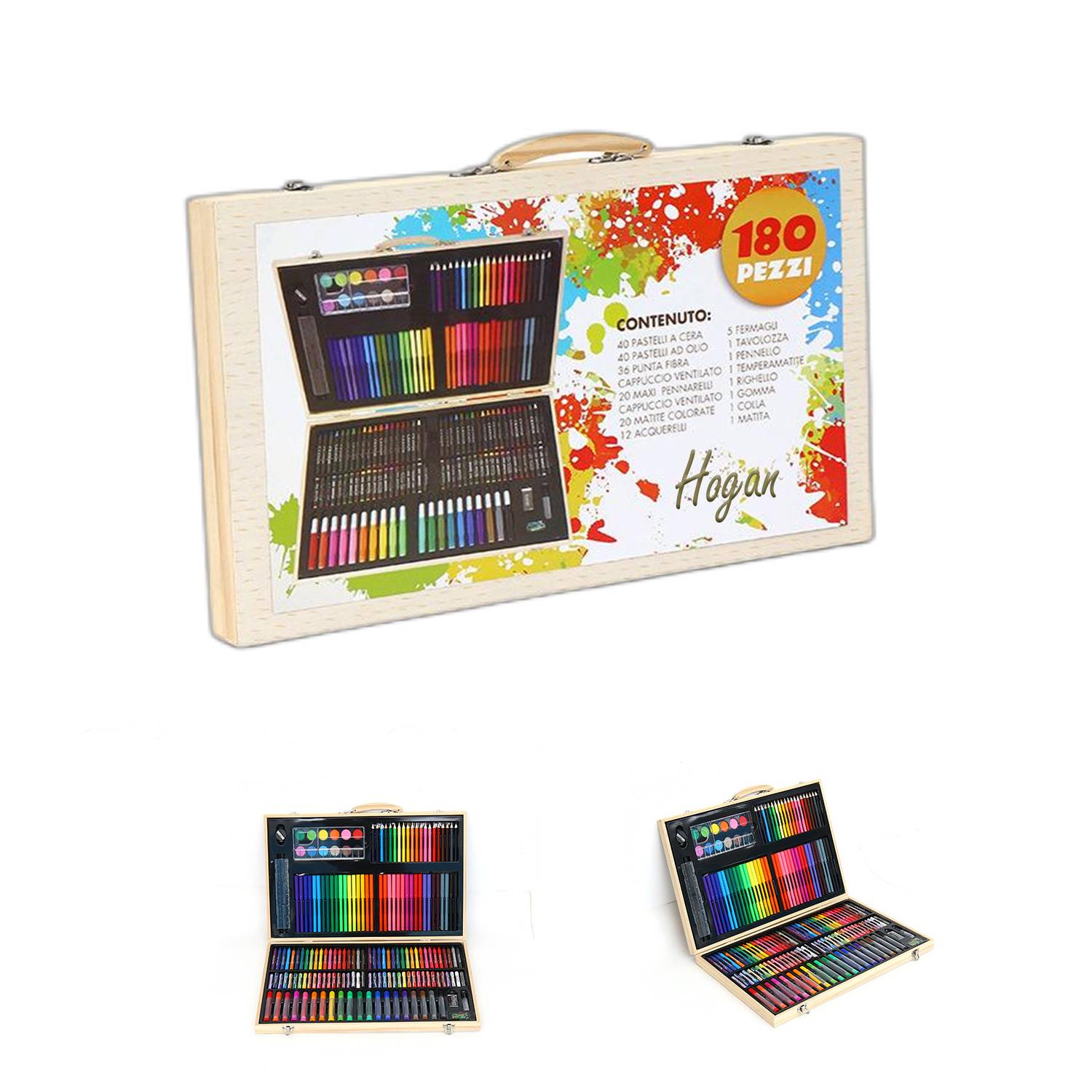 Wooden Box Kids Drawing Pen Set
