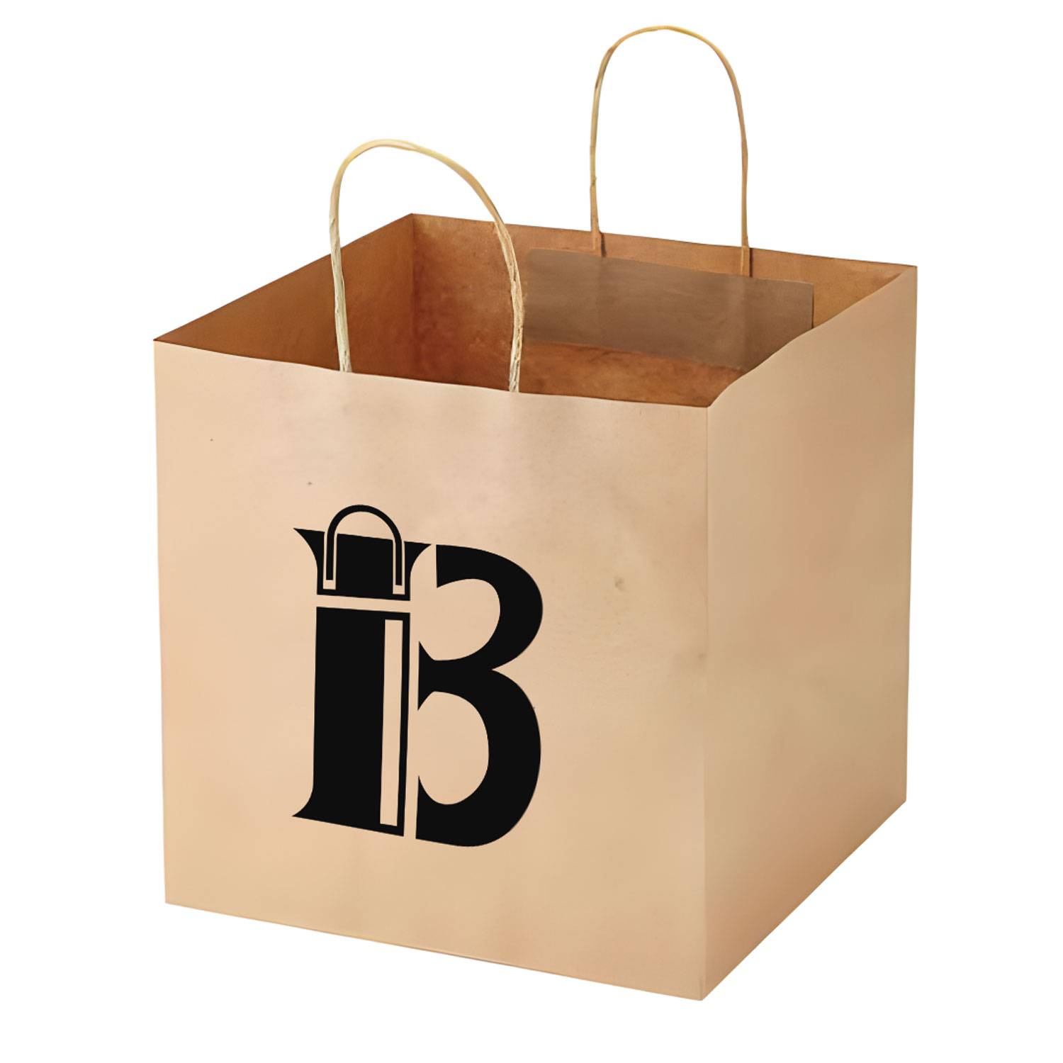 Custom Sizes Eco-friendly Recycled Brown Handles Paper Bag