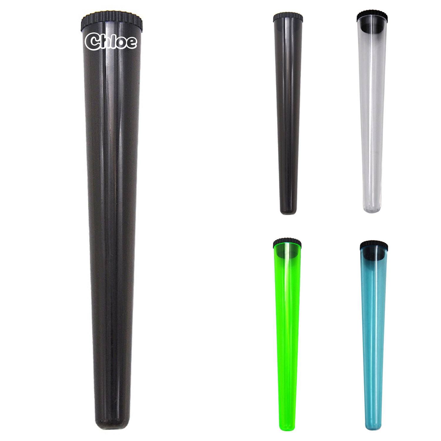 Plastic Tapered Clear storage pill Tube