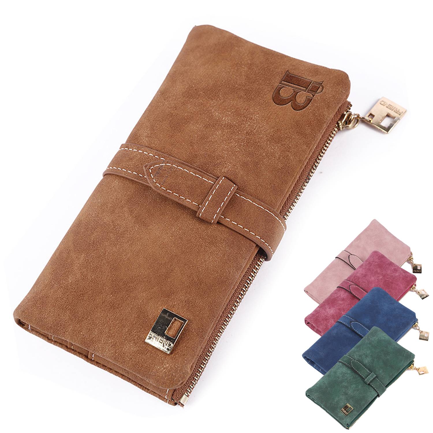PU Leather Buckle Wallet Purse