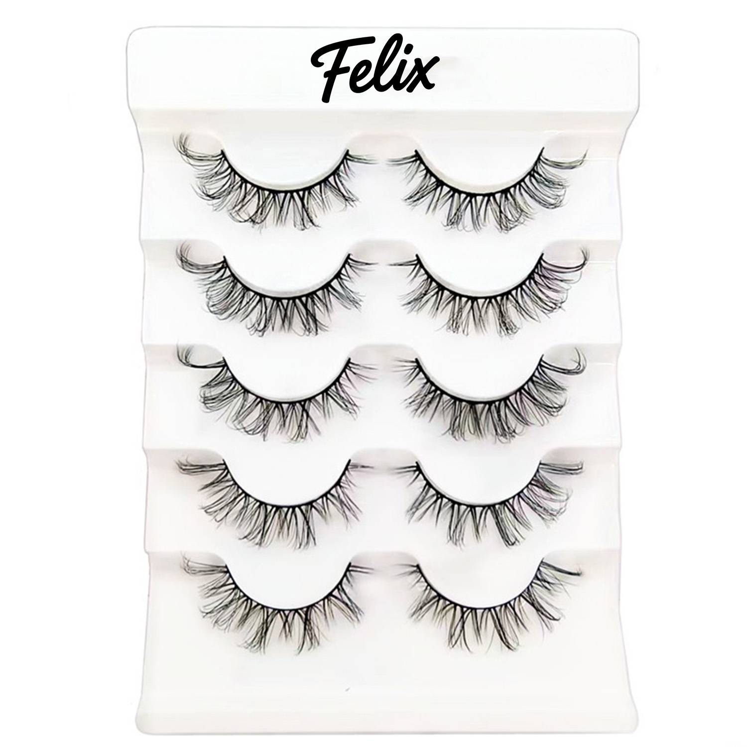 5 Pairs Clear Band False Eyelashes for Daily Use