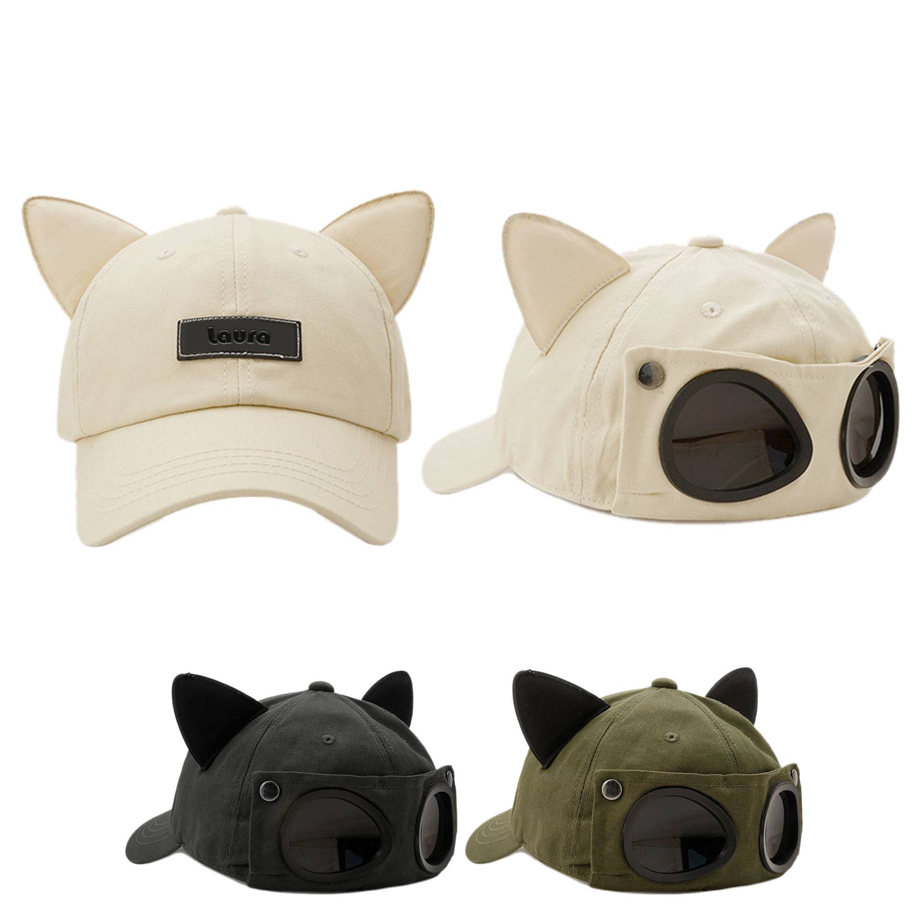 Cat Ear Cap with Sunglasses