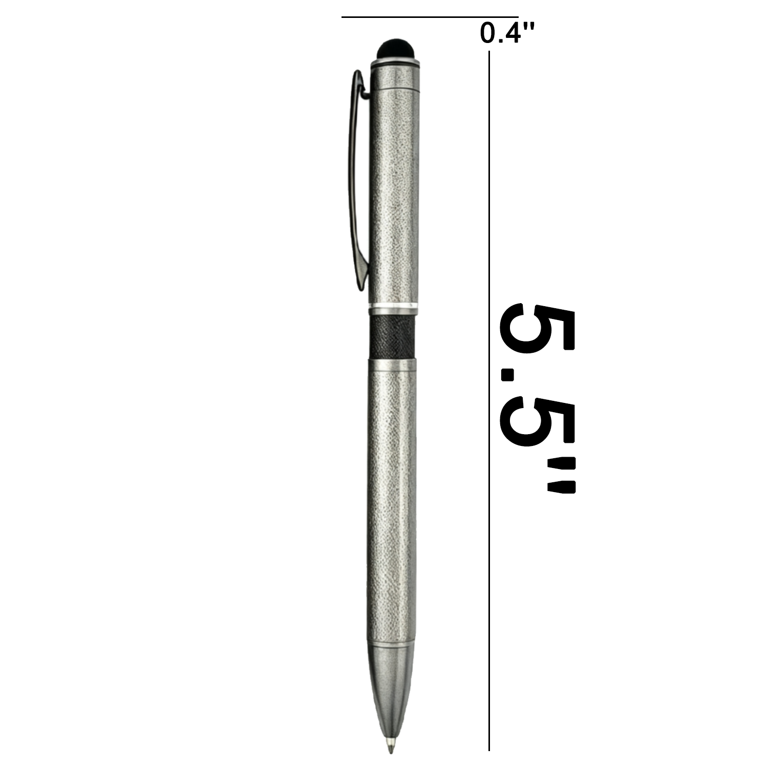 Retractable Metal Ballpoint Pen w/ Stylus - Image 4