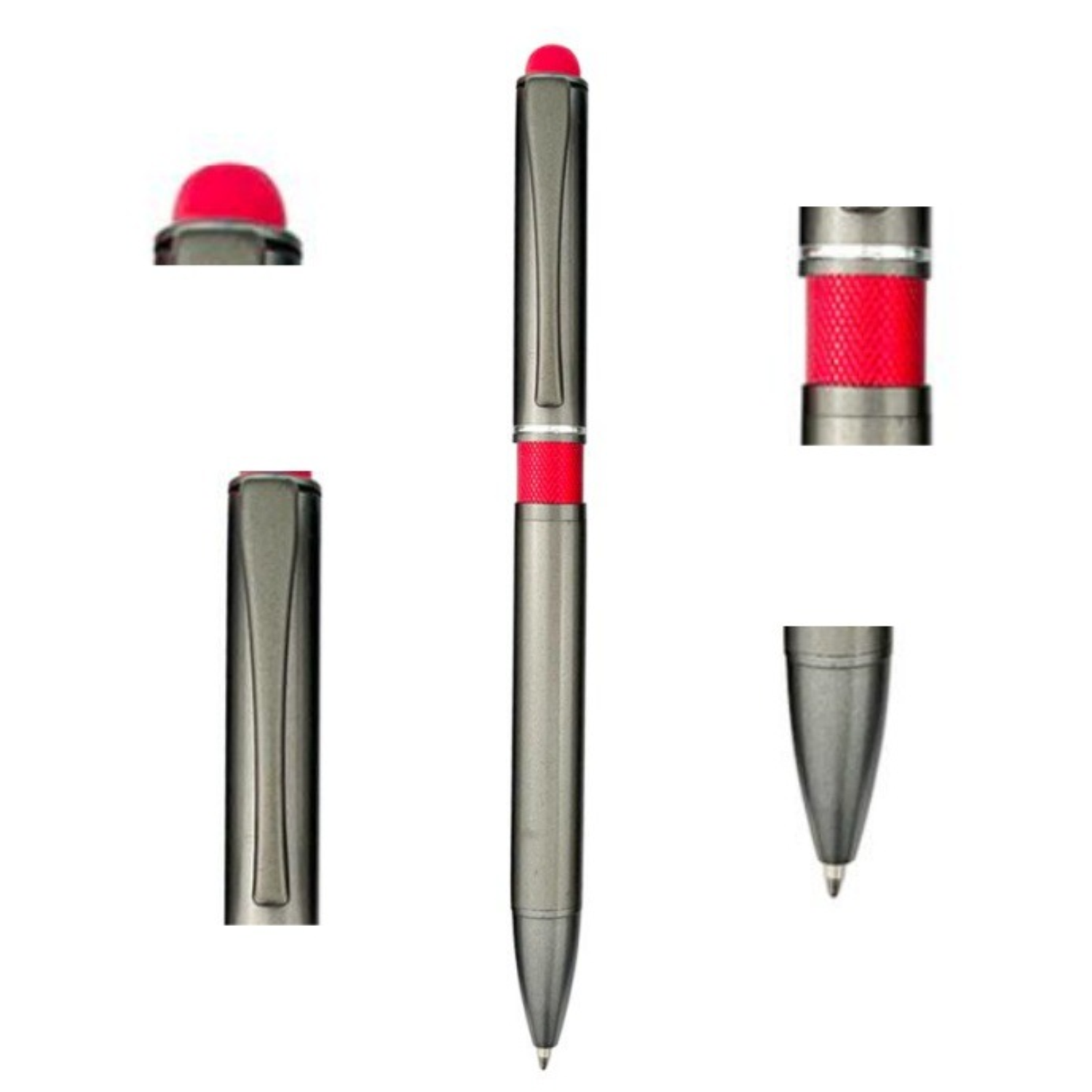 Retractable Metal Ballpoint Pen w/ Stylus - Image 3
