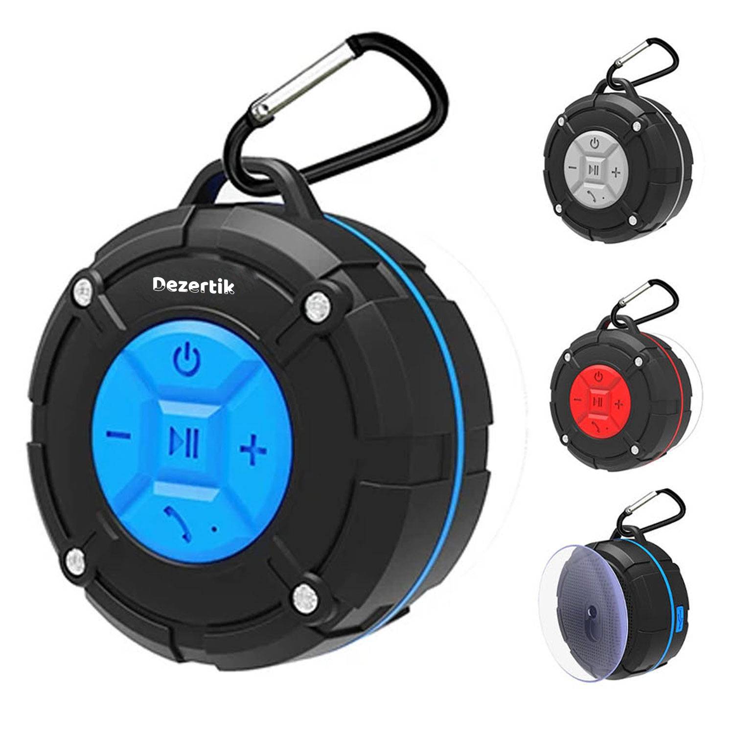 Waterproof Suction Cup Bluetooth Speaker w/ Carabiner