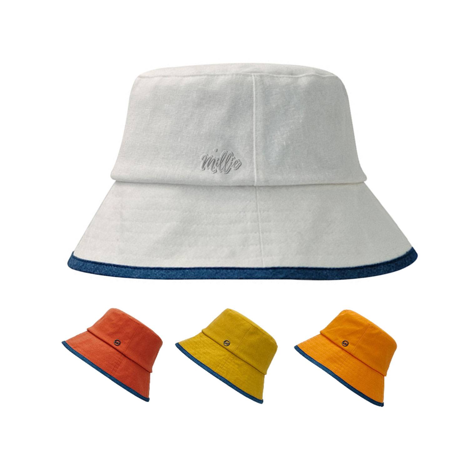 Two Tone Cotton Washed Bucket Hat