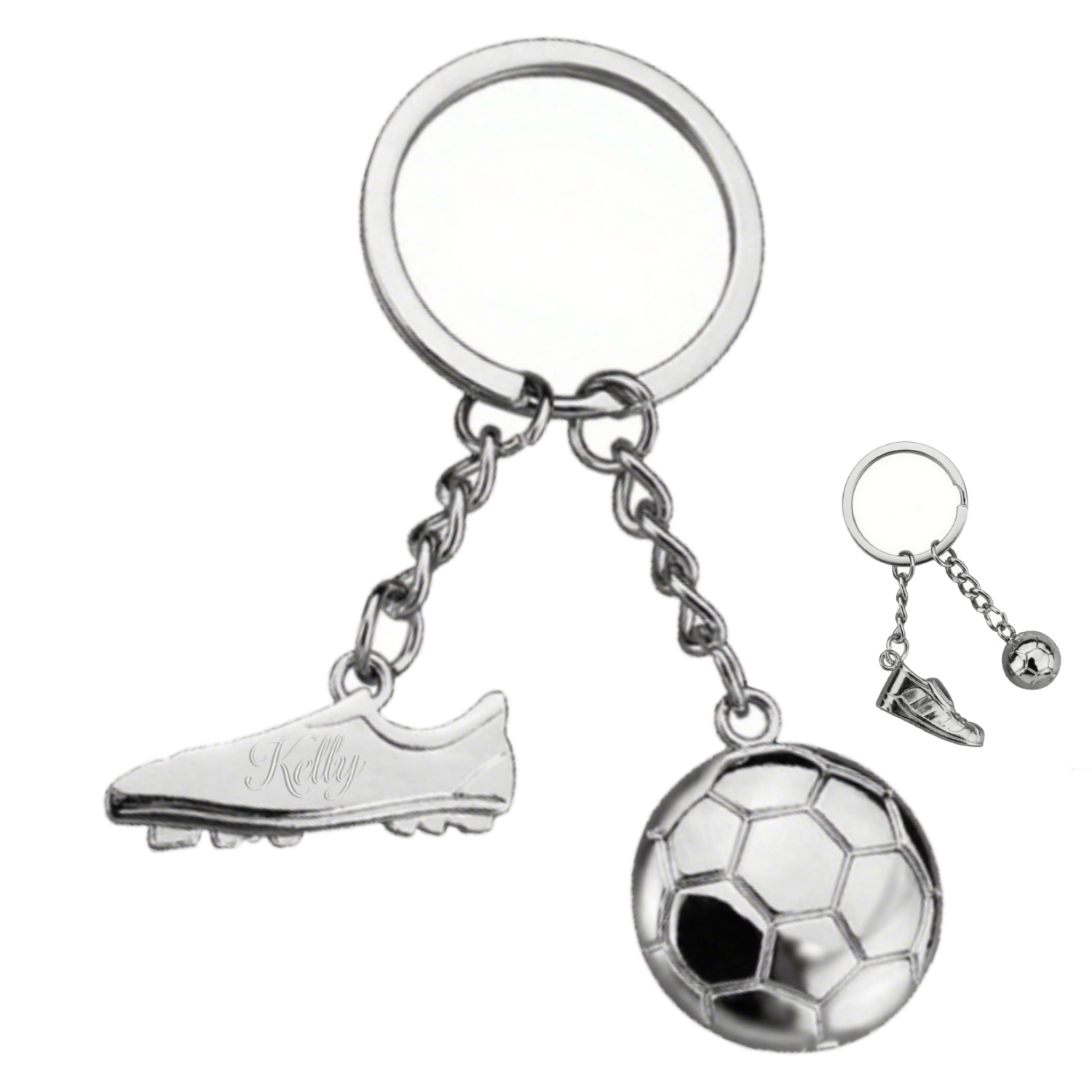 Metal Football Keychain