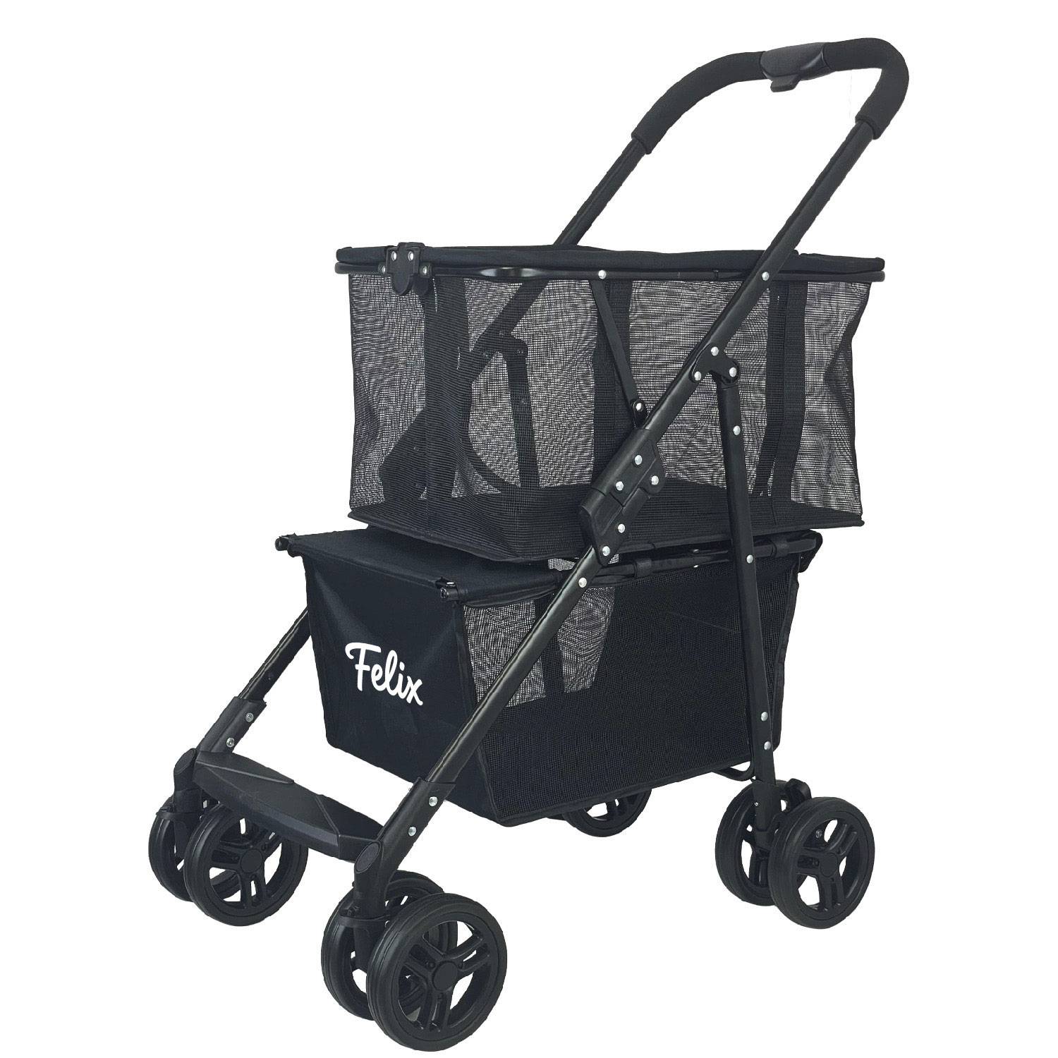 Foldable Alloy Shopping Trolley Cart w/ Wheels