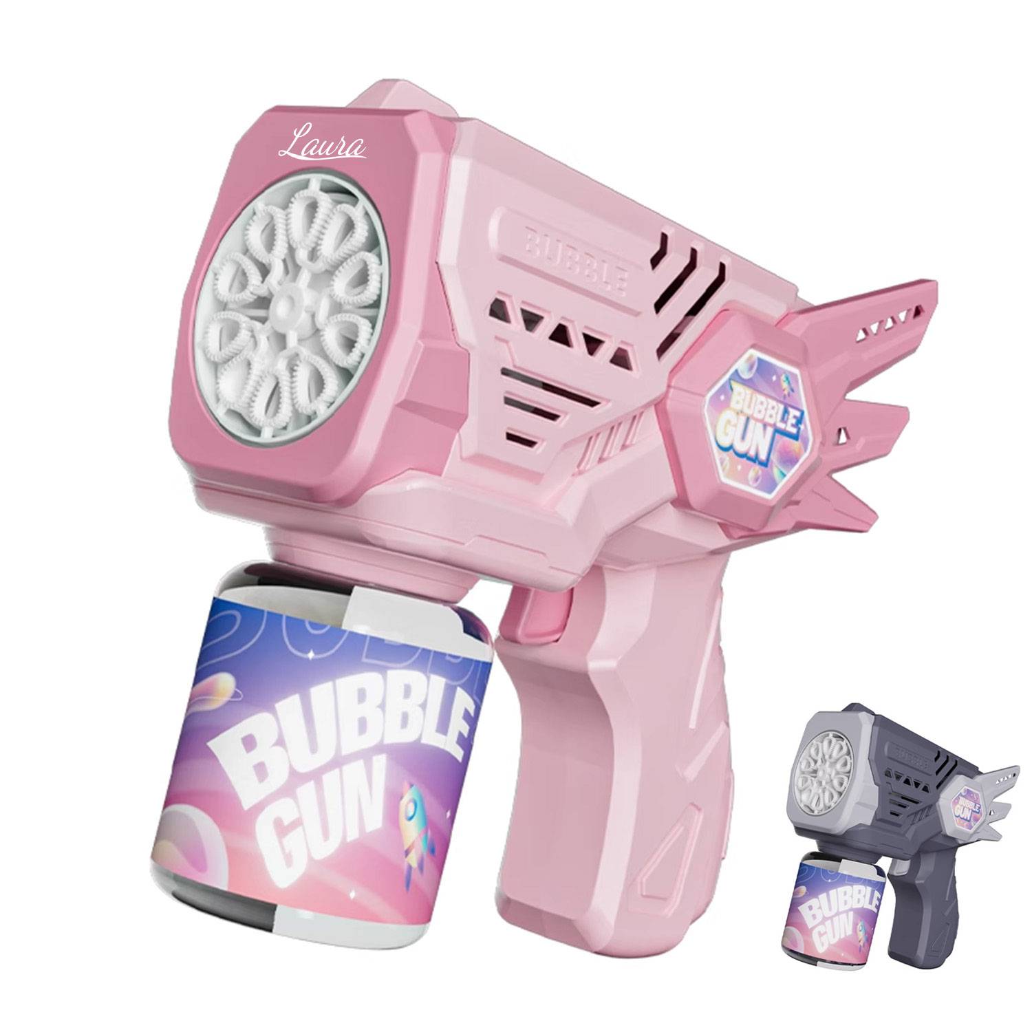 Kids Handheld Plastic Bubble Gun Toy w/ Light