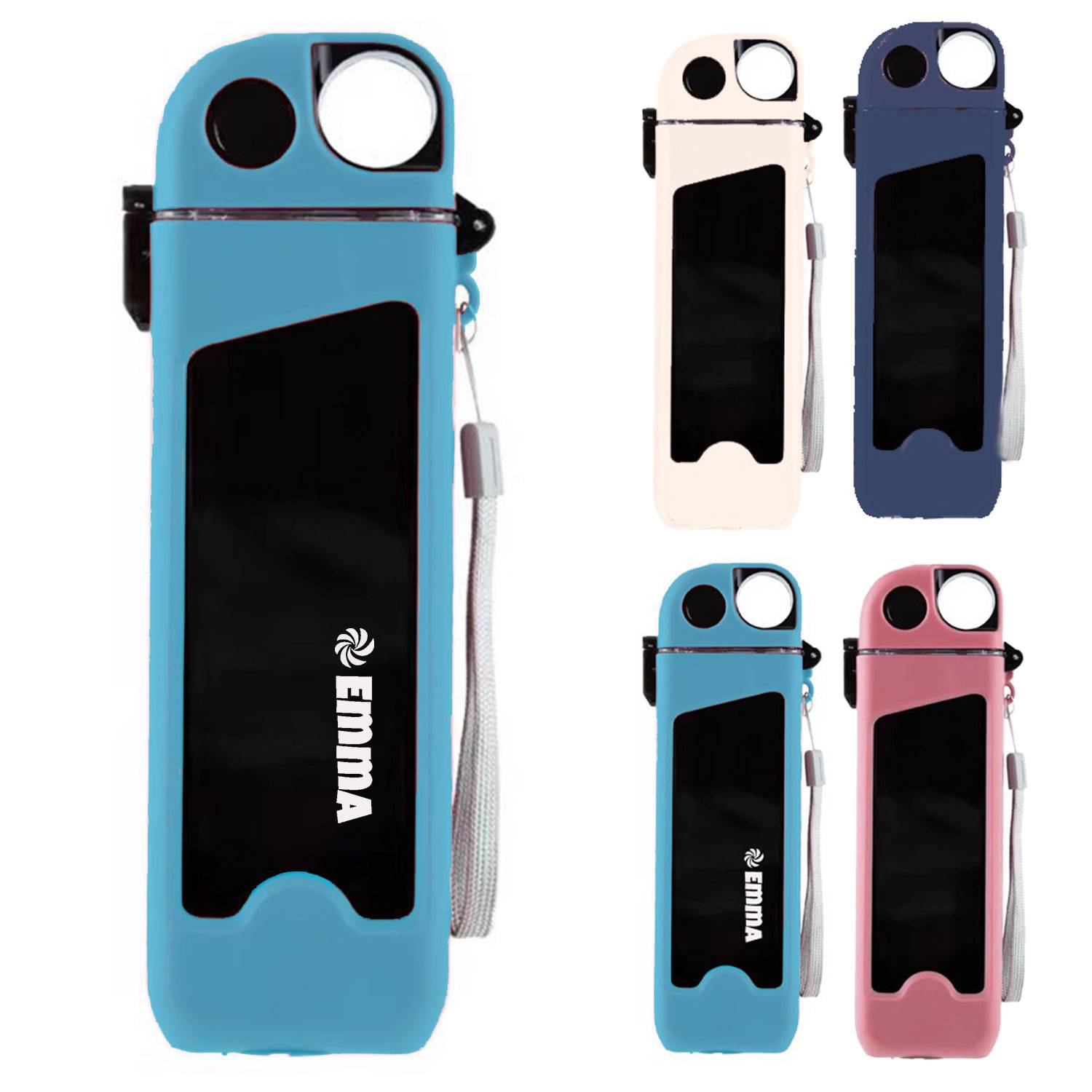 12oz Square Water Bottle w/ Straw