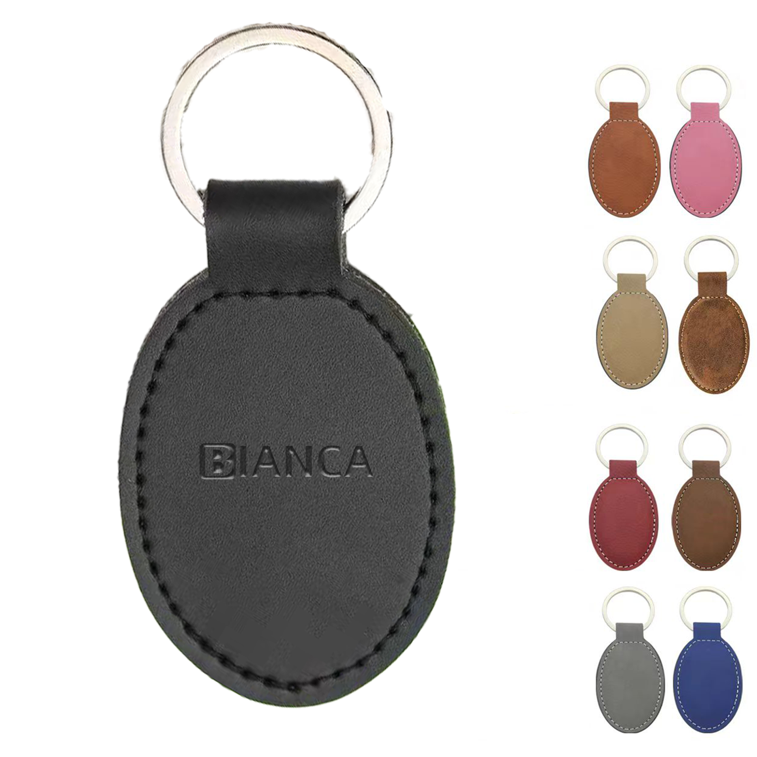 Multicolor Hotel Promotion Customized Leather Keychain