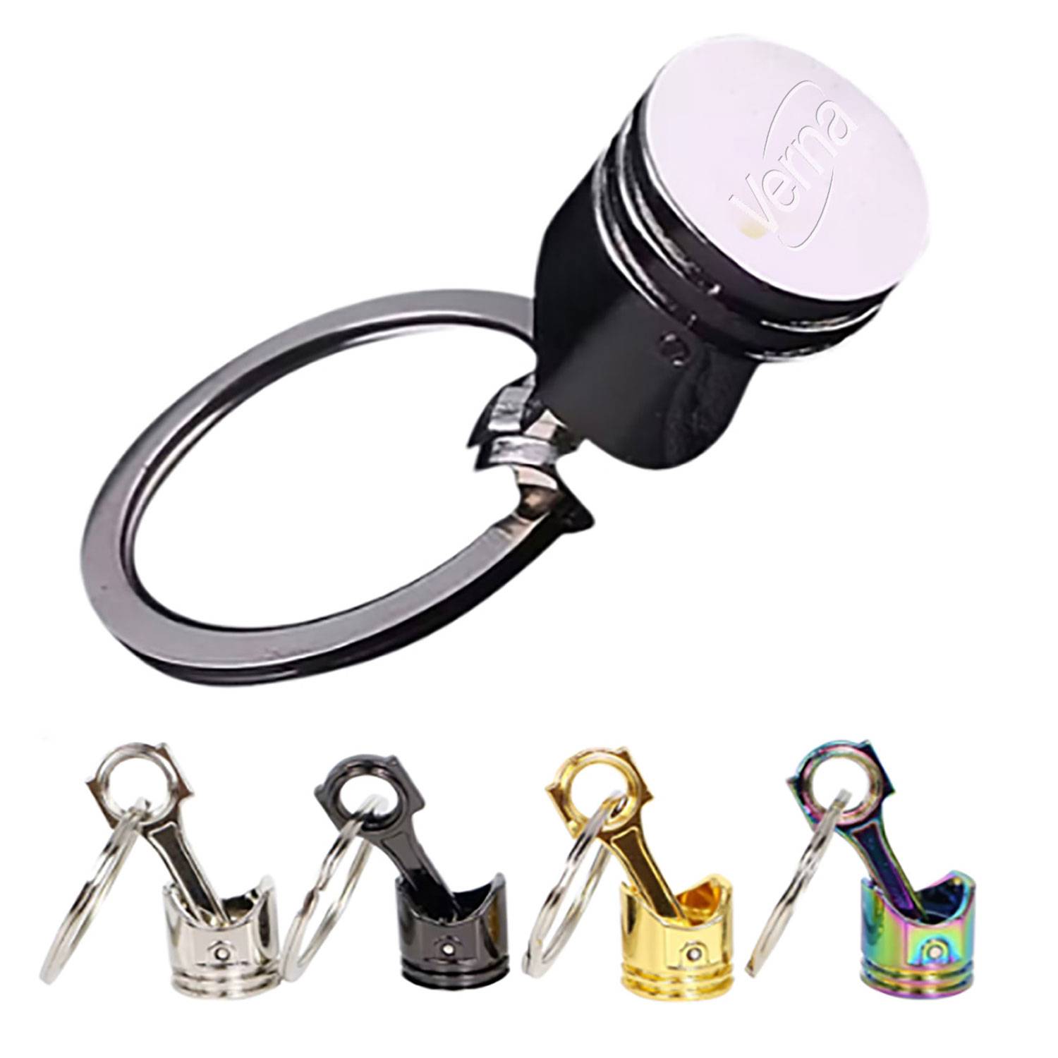 Turbo Engine Piston Design Metal Keychain