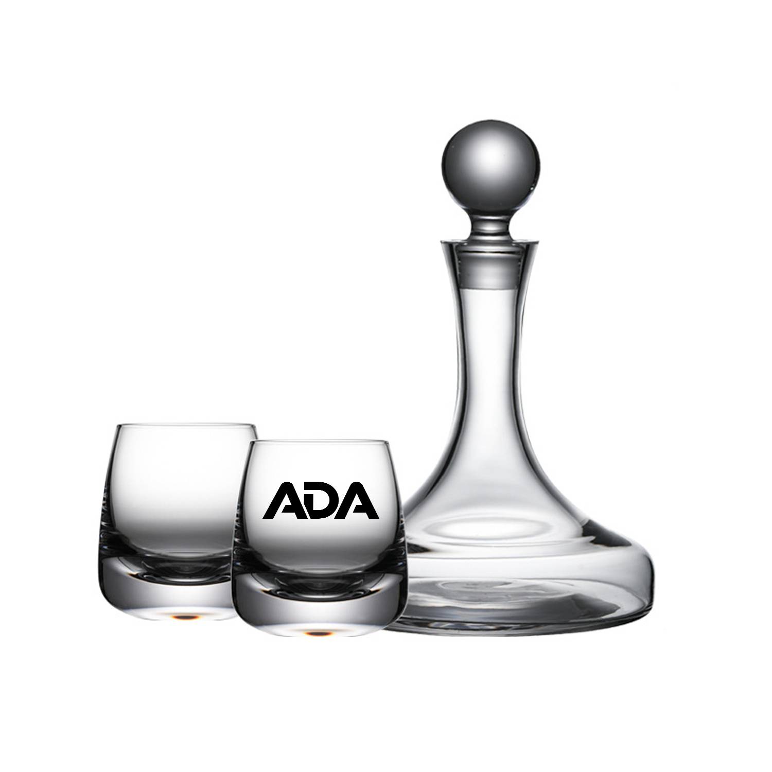 37oz Crystal Whiskey Decanter Set w/ 2 Glasses